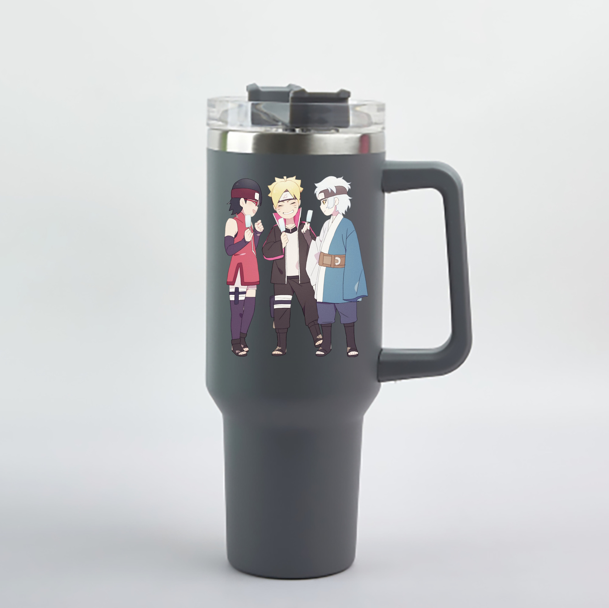 （画像用） NARUTO -ナルト- うちは サラダ Uchiha Sarada 1200mL車用タンブラー - クリスタルステッカー（プラスチックストロー付き）