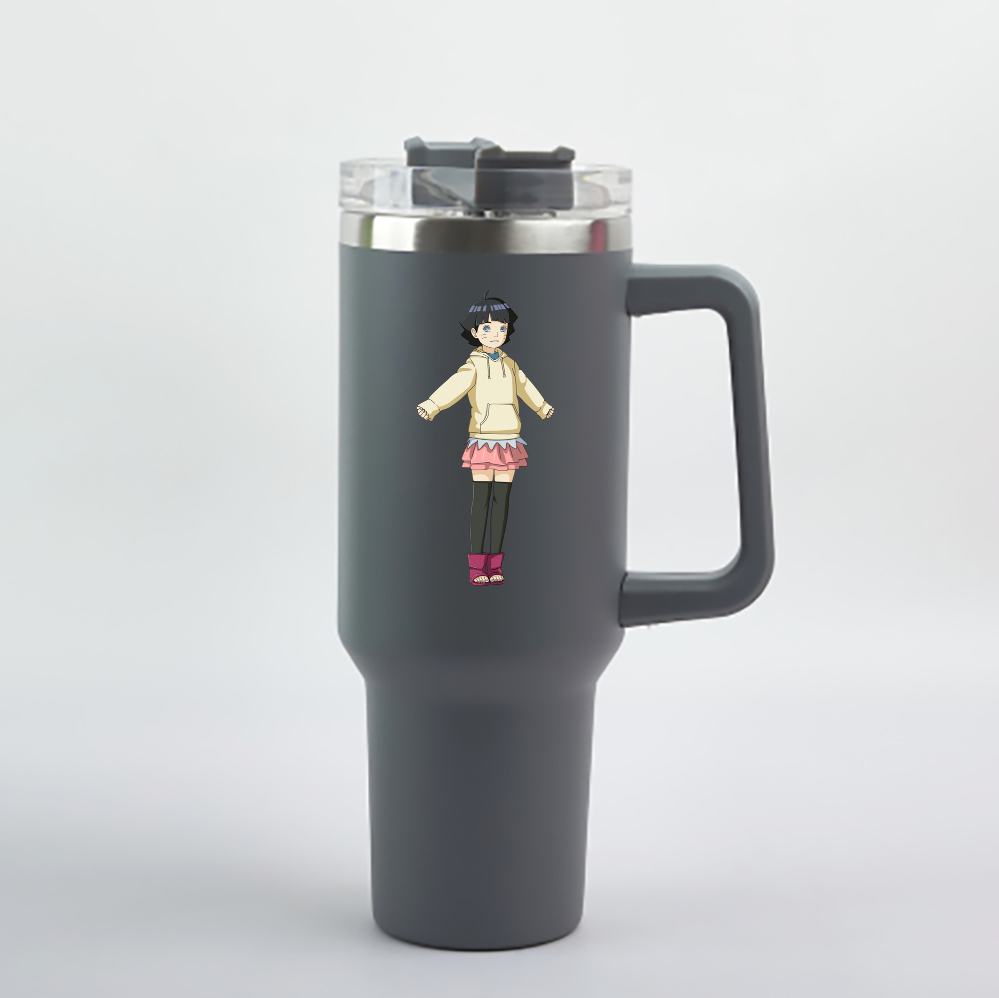 （画像用） NARUTO -ナルト- うずまき ヒマワリ Uzumaki Himawari 1200mL車用タンブラー - クリスタルステッカー（プラスチックストロー付き）
