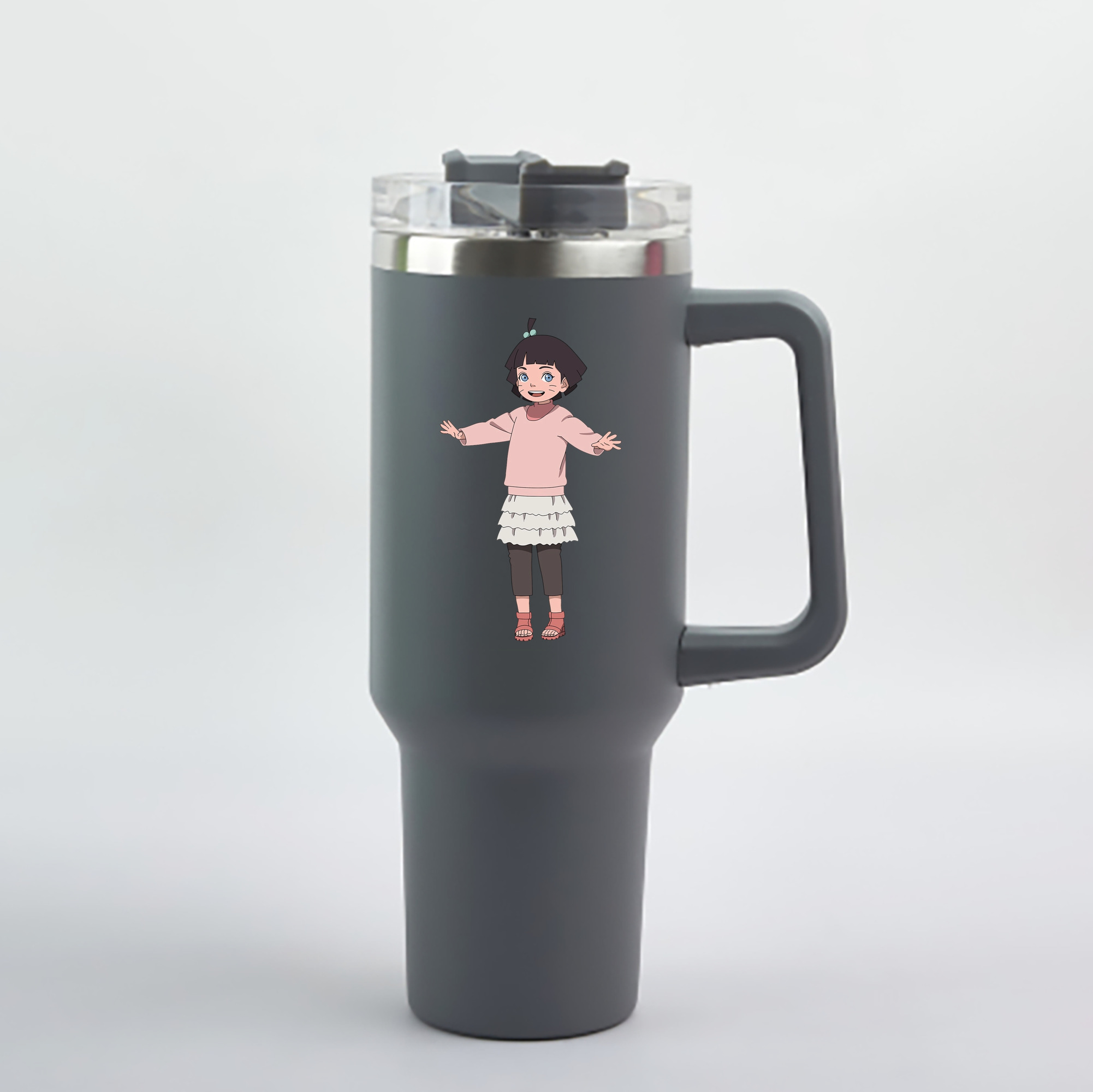 （画像用） NARUTO -ナルト- うずまき ヒマワリ Uzumaki Himawari 1200mL車用タンブラー - クリスタルステッカー（プラスチックストロー付き）