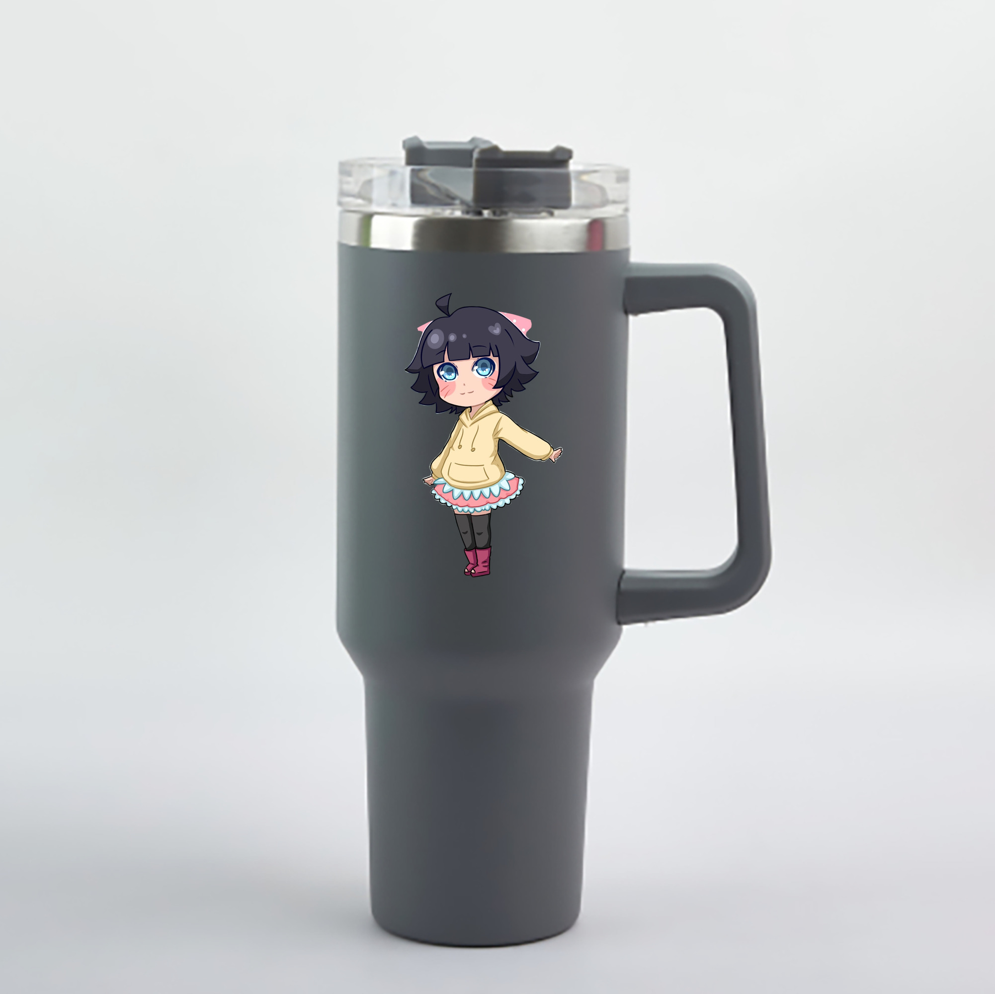 （画像用） NARUTO -ナルト- うずまき ヒマワリ Uzumaki Himawari 1200mL車用タンブラー - クリスタルステッカー（プラスチックストロー付き）