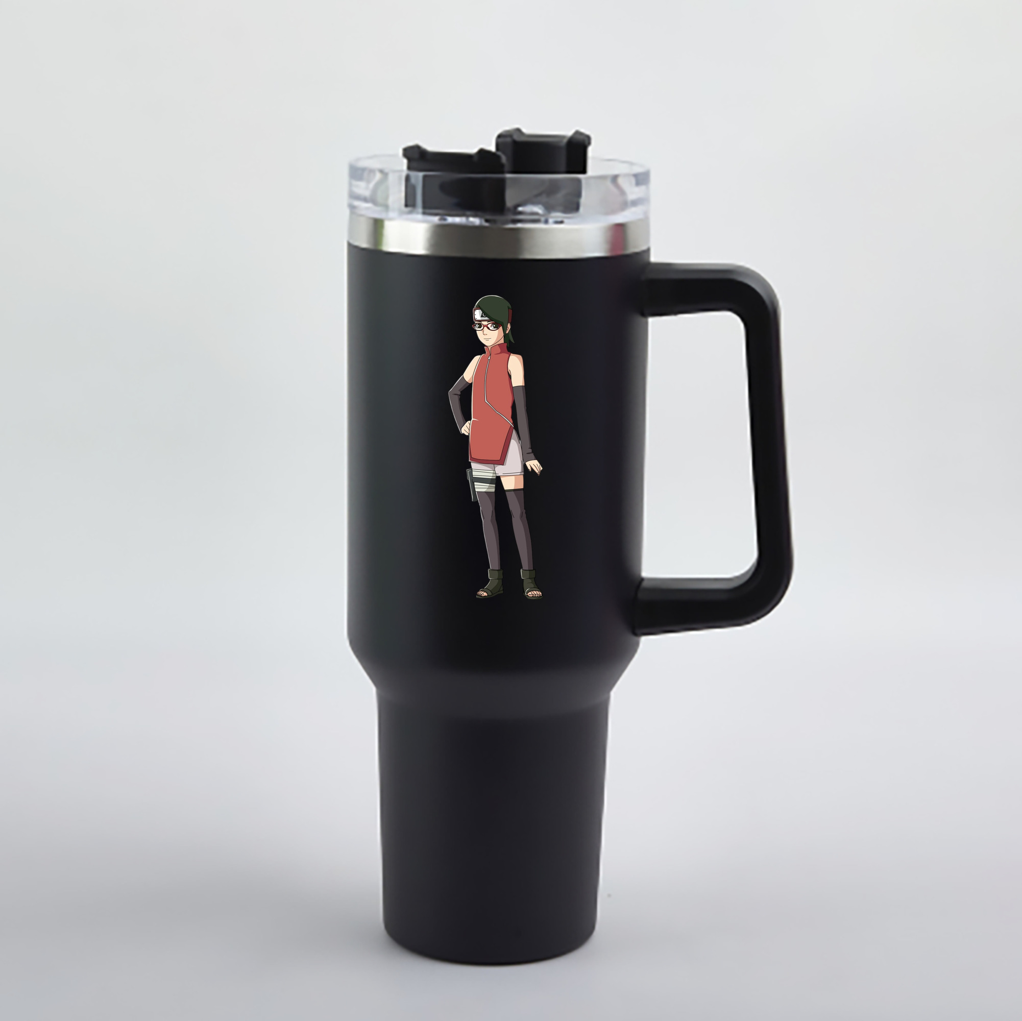 （画像用） NARUTO -ナルト- うちは サラダ Uchiha Sarada 1200mL車用タンブラー - クリスタルステッカー（プラスチックストロー付き）