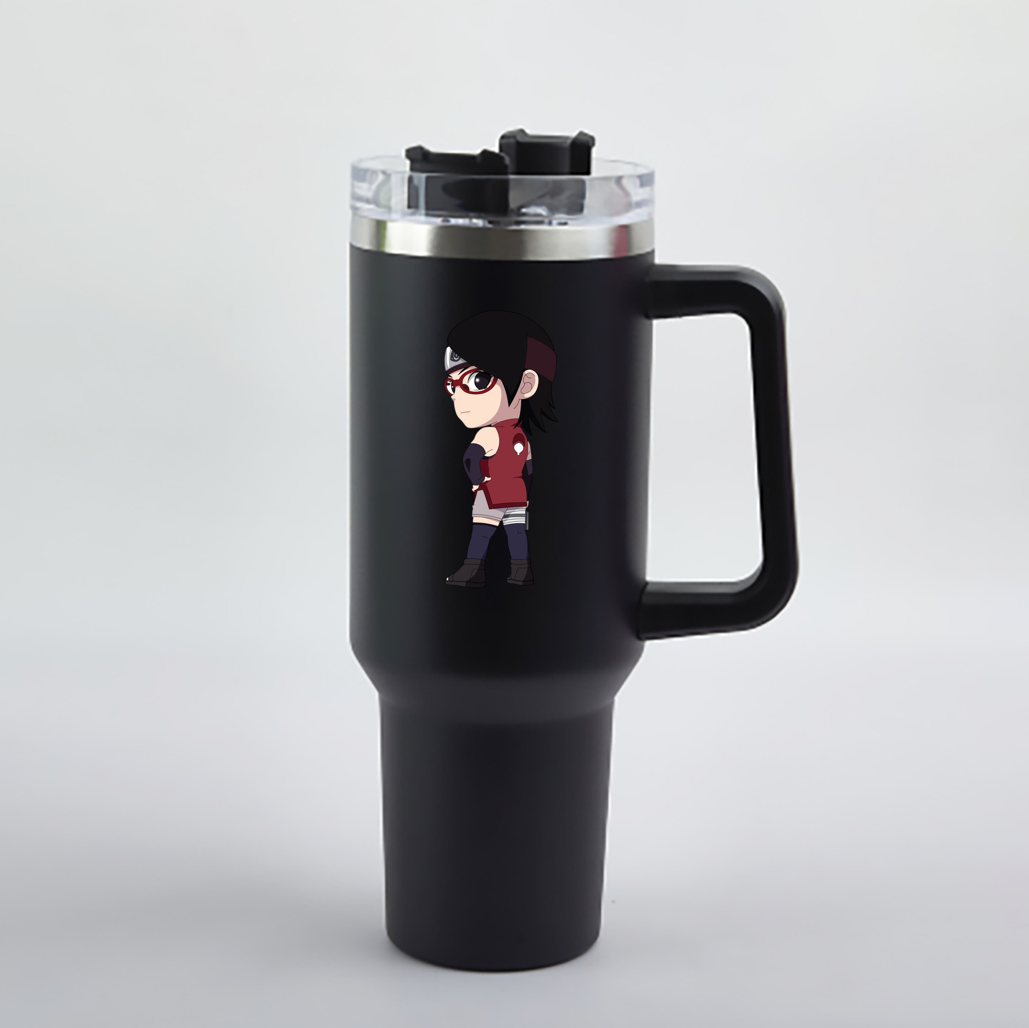 （画像用） NARUTO -ナルト- うちは サラダ Uchiha Sarada 1200mL車用タンブラー - クリスタルステッカー（プラスチックストロー付き）