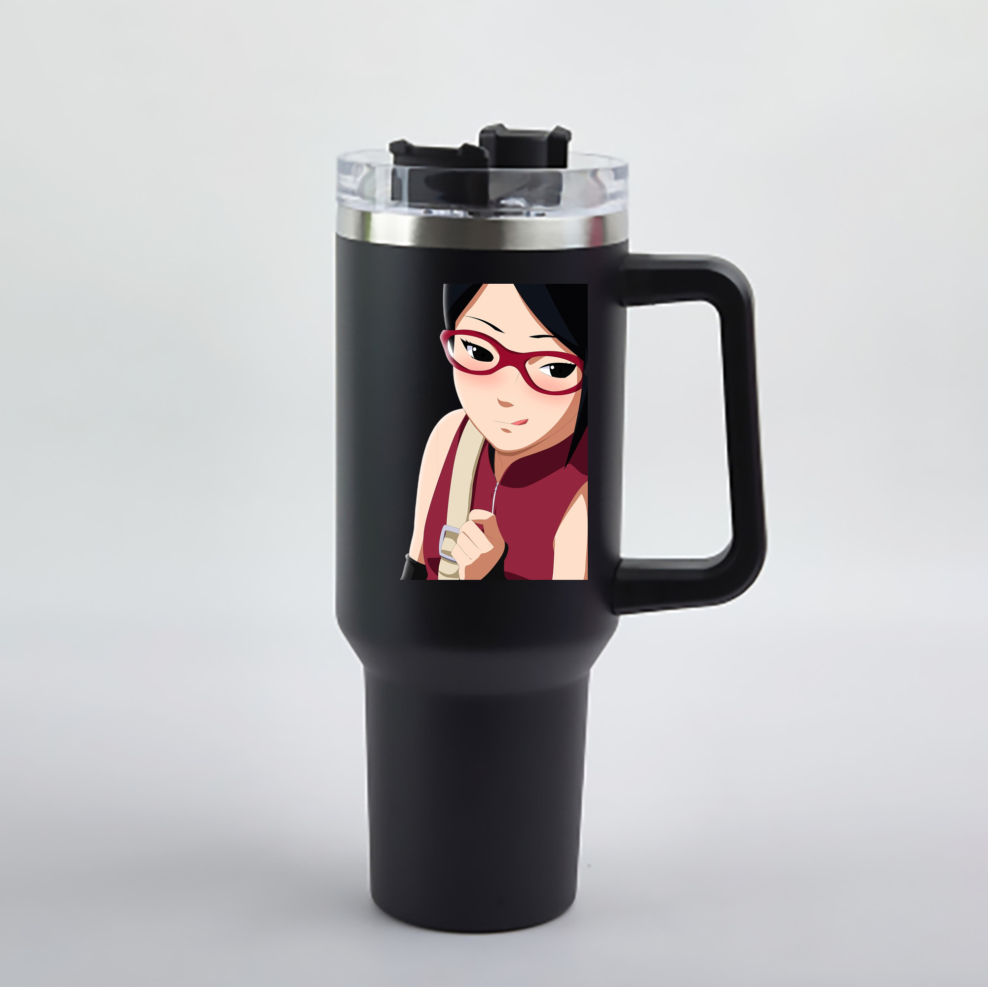 （画像用） NARUTO -ナルト- うちは サラダ Uchiha Sarada 1200mL車用タンブラー - クリスタルステッカー（プラスチックストロー付き）