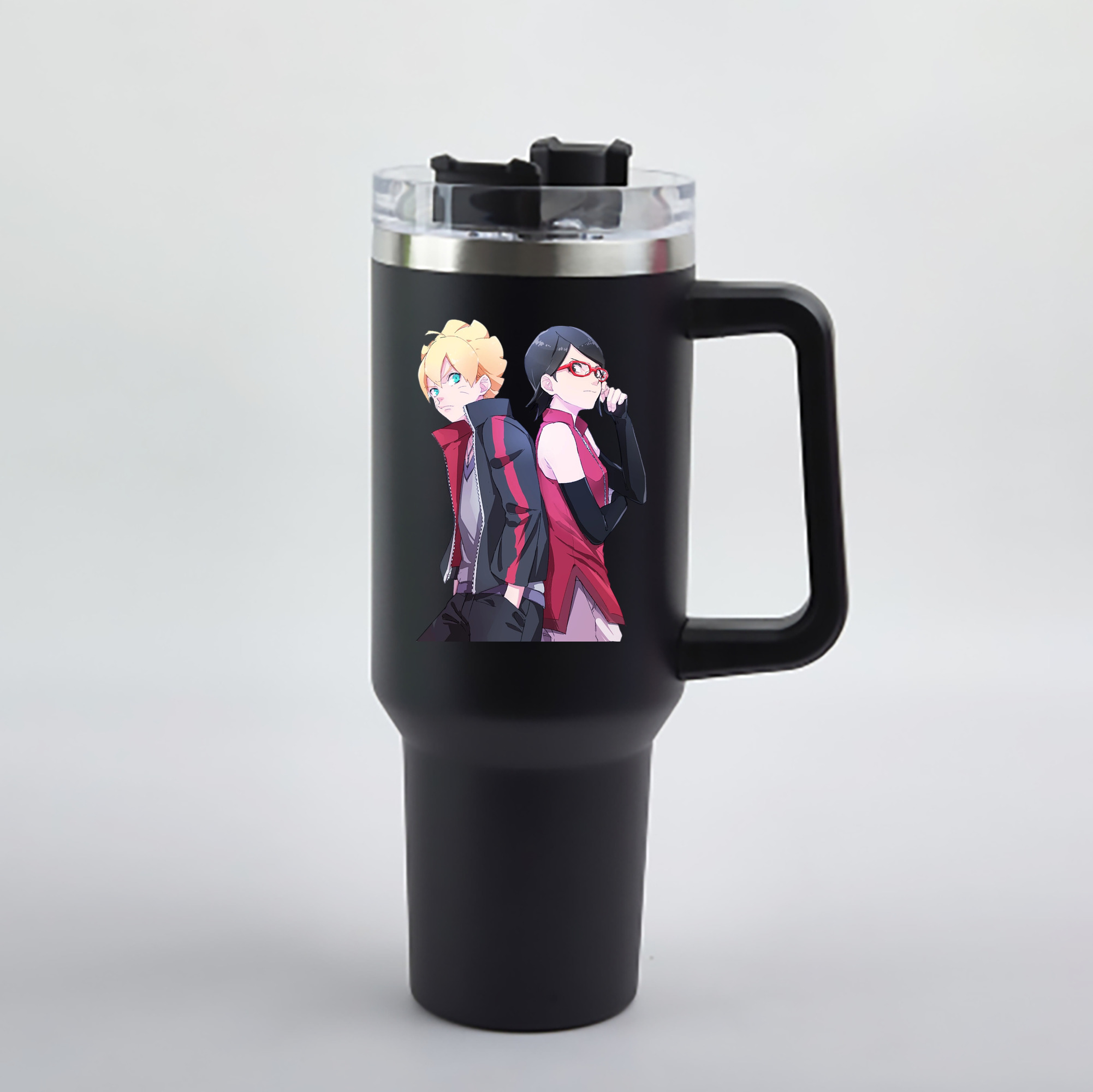 （画像用） NARUTO -ナルト- うちは サラダ Uchiha Sarada 1200mL車用タンブラー - クリスタルステッカー（プラスチックストロー付き）