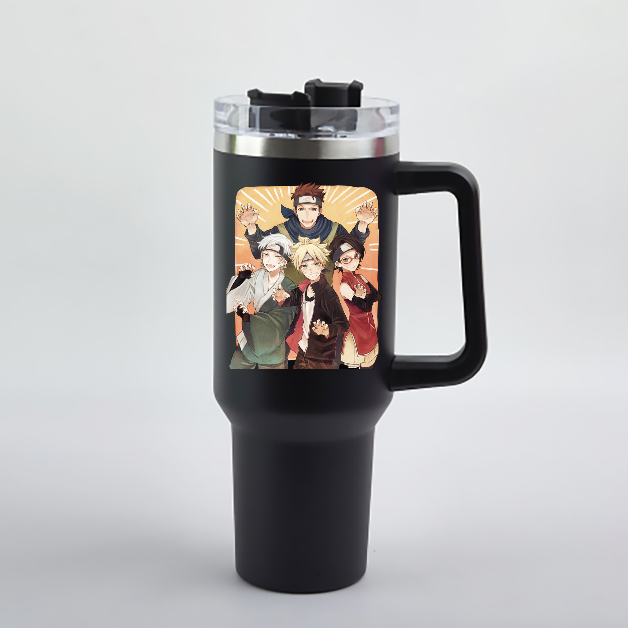 （画像用） NARUTO -ナルト- うちは サラダ Uchiha Sarada 1200mL車用タンブラー - クリスタルステッカー（プラスチックストロー付き）