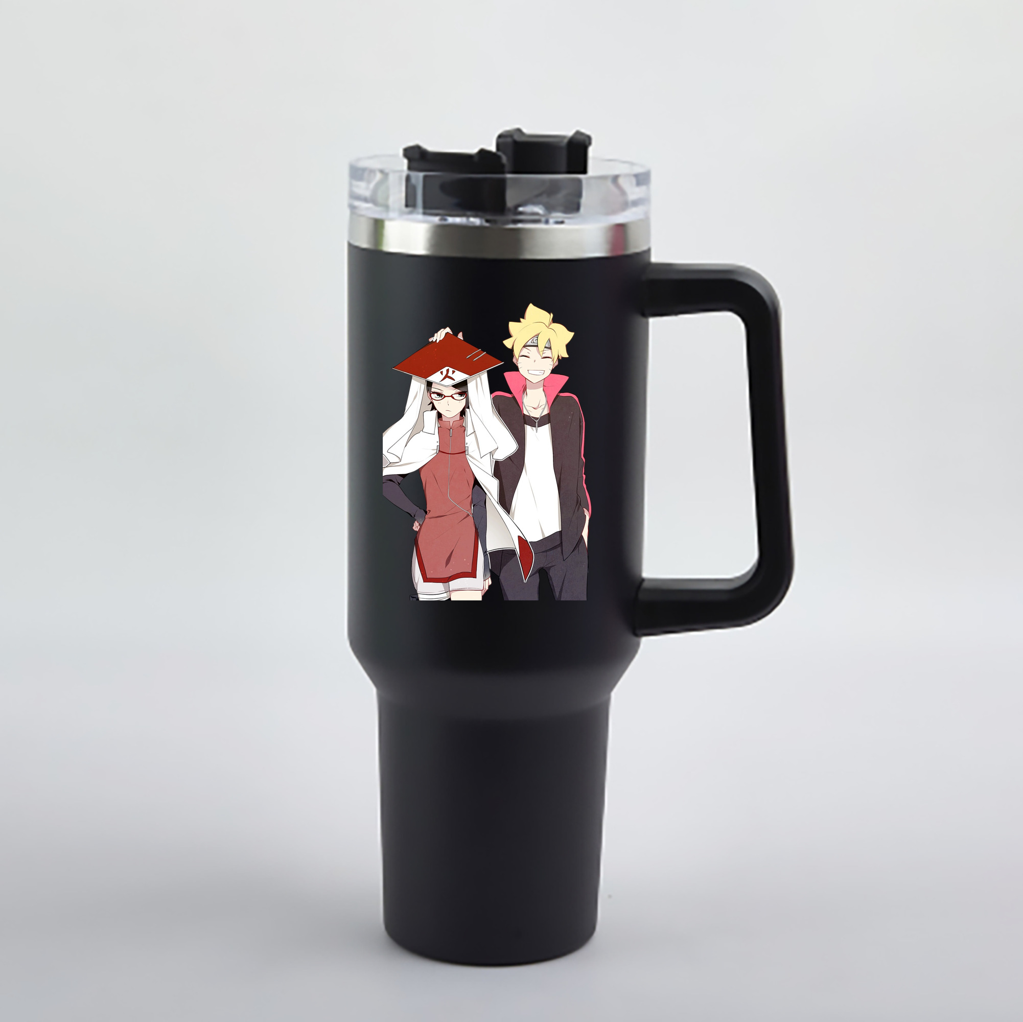 （画像用） NARUTO -ナルト- うちは サラダ Uchiha Sarada 1200mL車用タンブラー - クリスタルステッカー（プラスチックストロー付き）