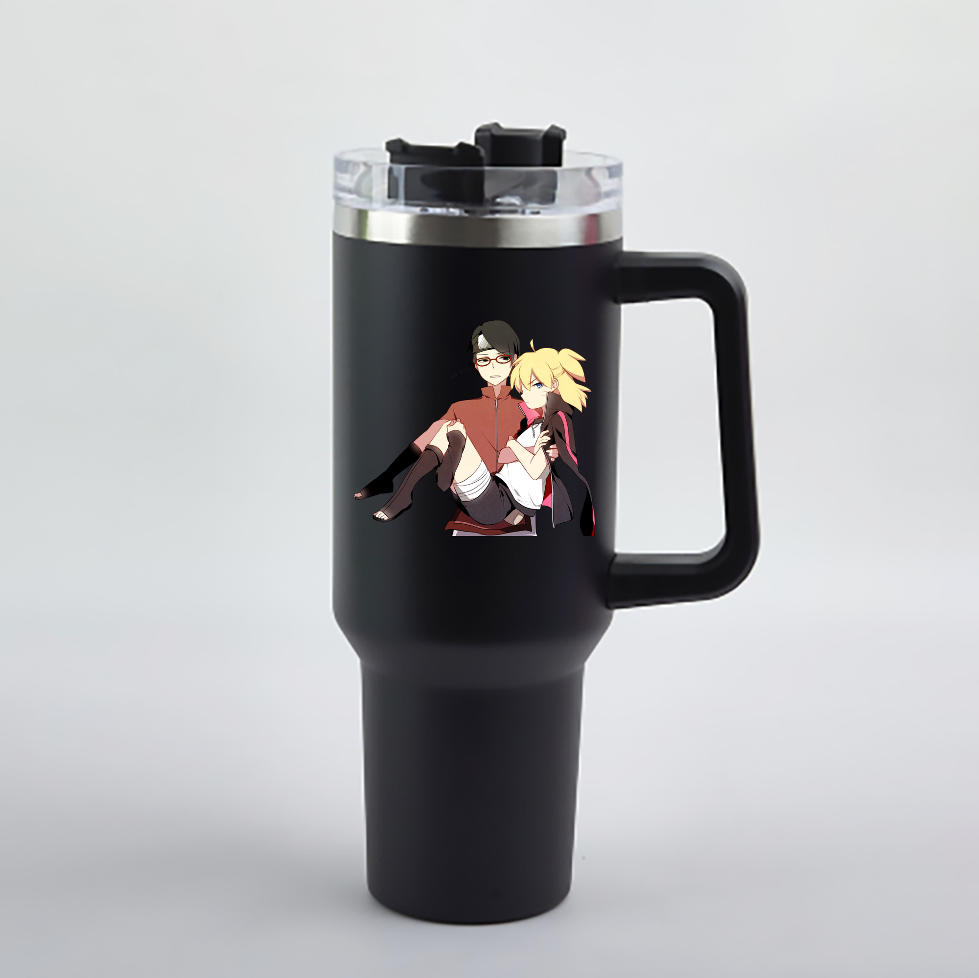 （画像用） NARUTO -ナルト- うちは サラダ Uchiha Sarada 1200mL車用タンブラー - クリスタルステッカー（プラスチックストロー付き）