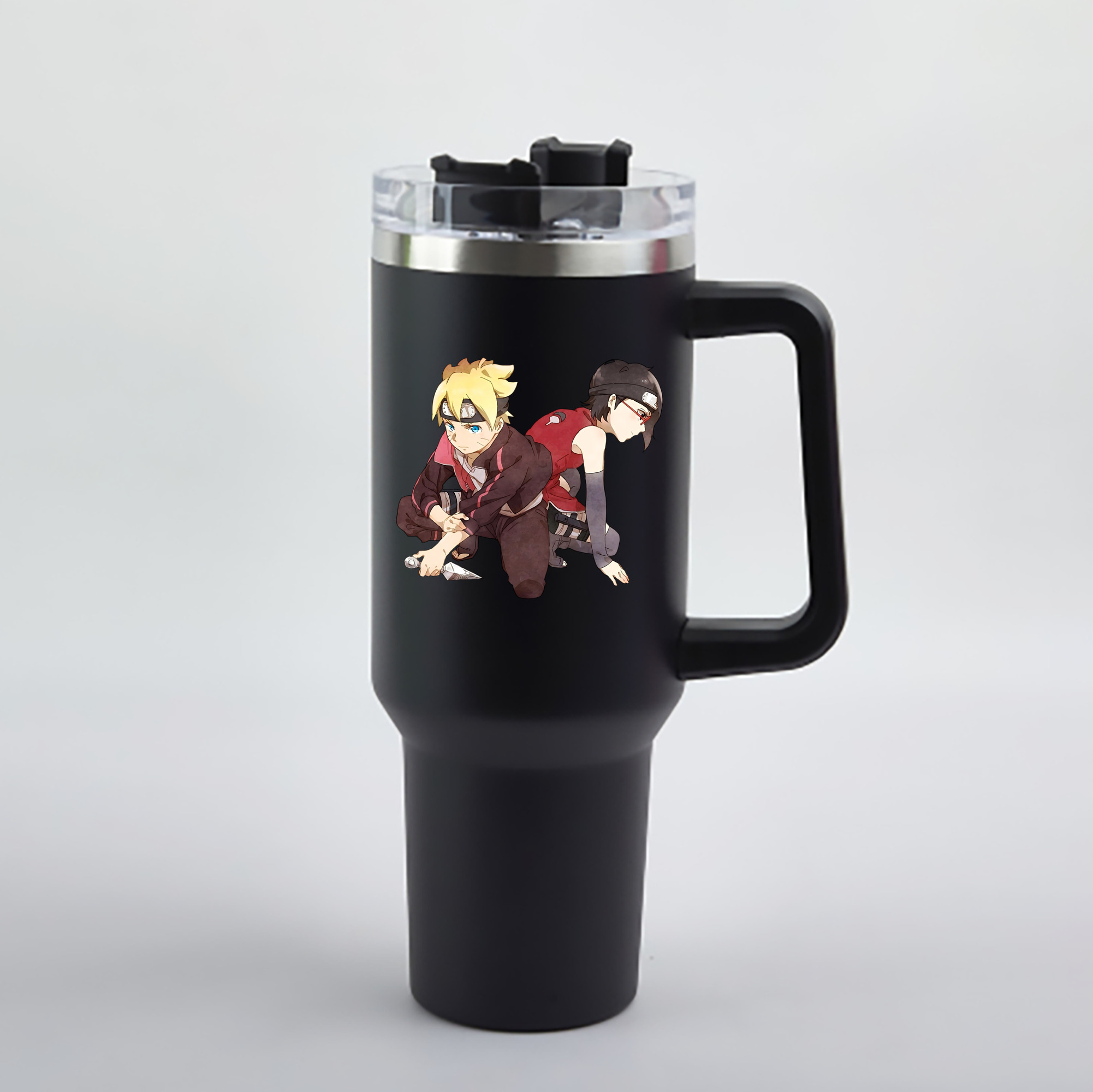 （画像用） NARUTO -ナルト- うちは サラダ Uchiha Sarada 1200mL車用タンブラー - クリスタルステッカー（プラスチックストロー付き）