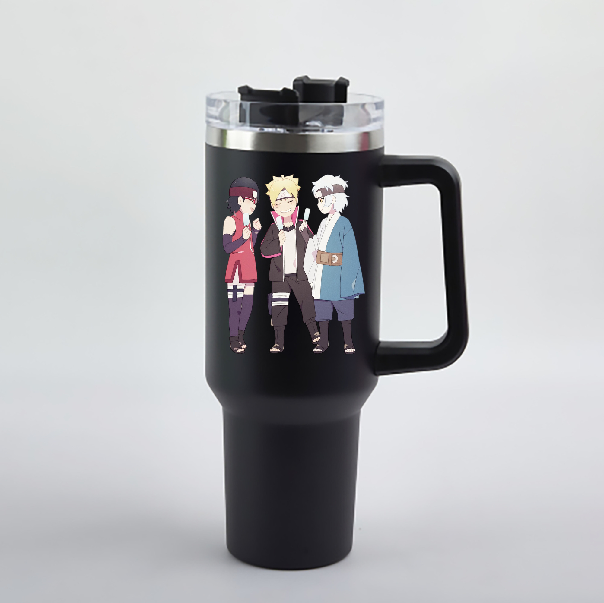 （画像用） NARUTO -ナルト- うちは サラダ Uchiha Sarada 1200mL車用タンブラー - クリスタルステッカー（プラスチックストロー付き）