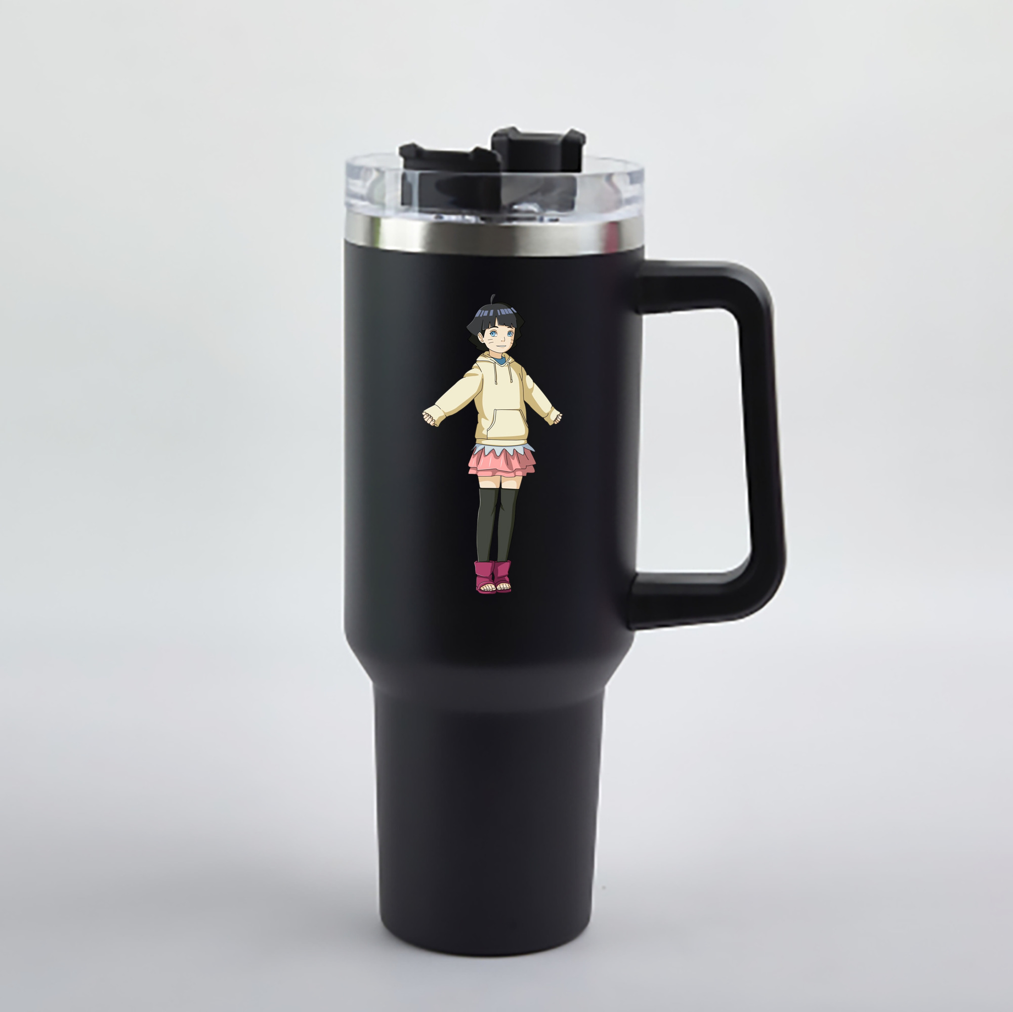 （画像用） NARUTO -ナルト- うずまき ヒマワリ Uzumaki Himawari 1200mL車用タンブラー - クリスタルステッカー（プラスチックストロー付き）