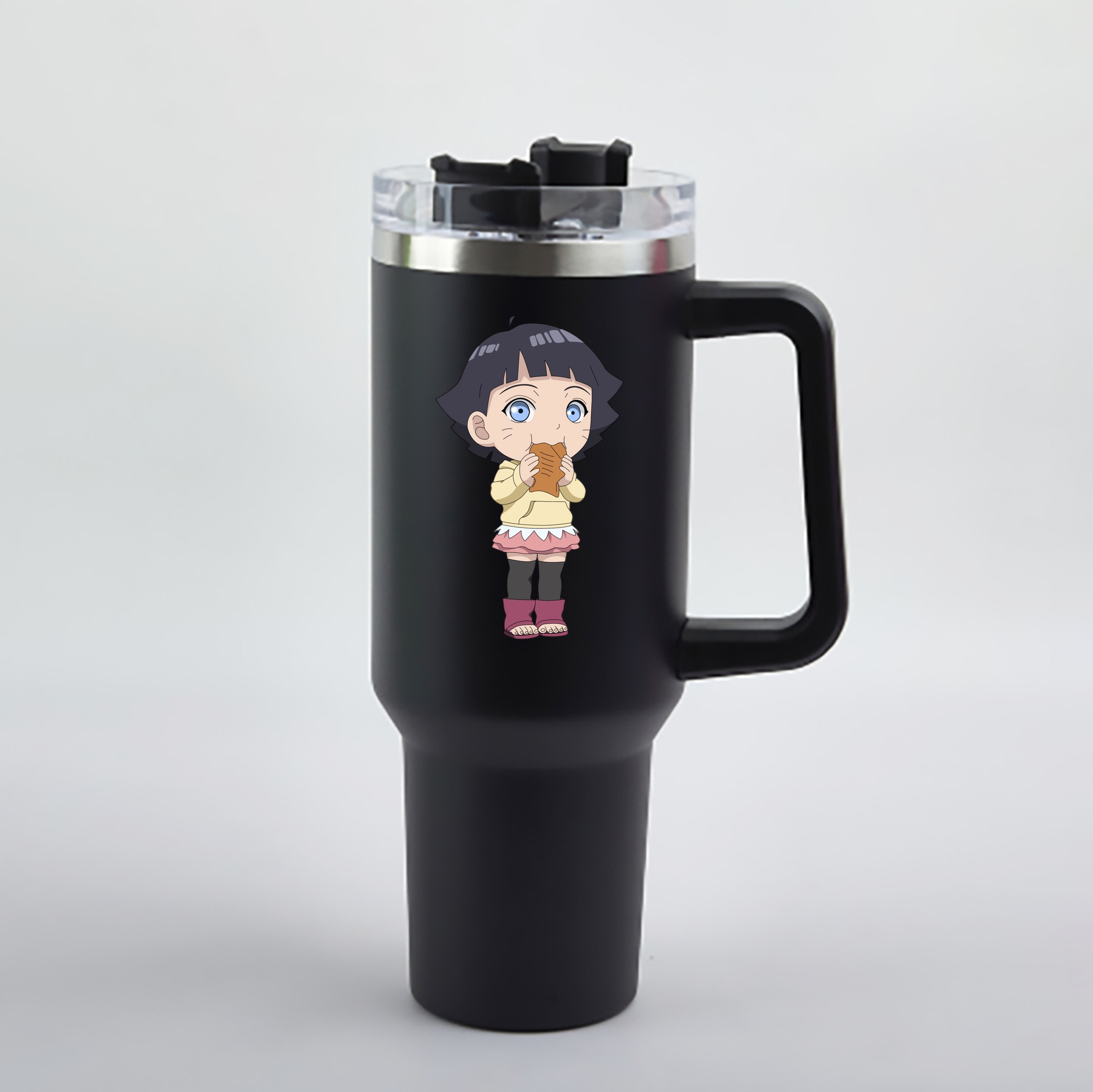 （画像用） NARUTO -ナルト- うずまき ヒマワリ Uzumaki Himawari 1200mL車用タンブラー - クリスタルステッカー（プラスチックストロー付き）