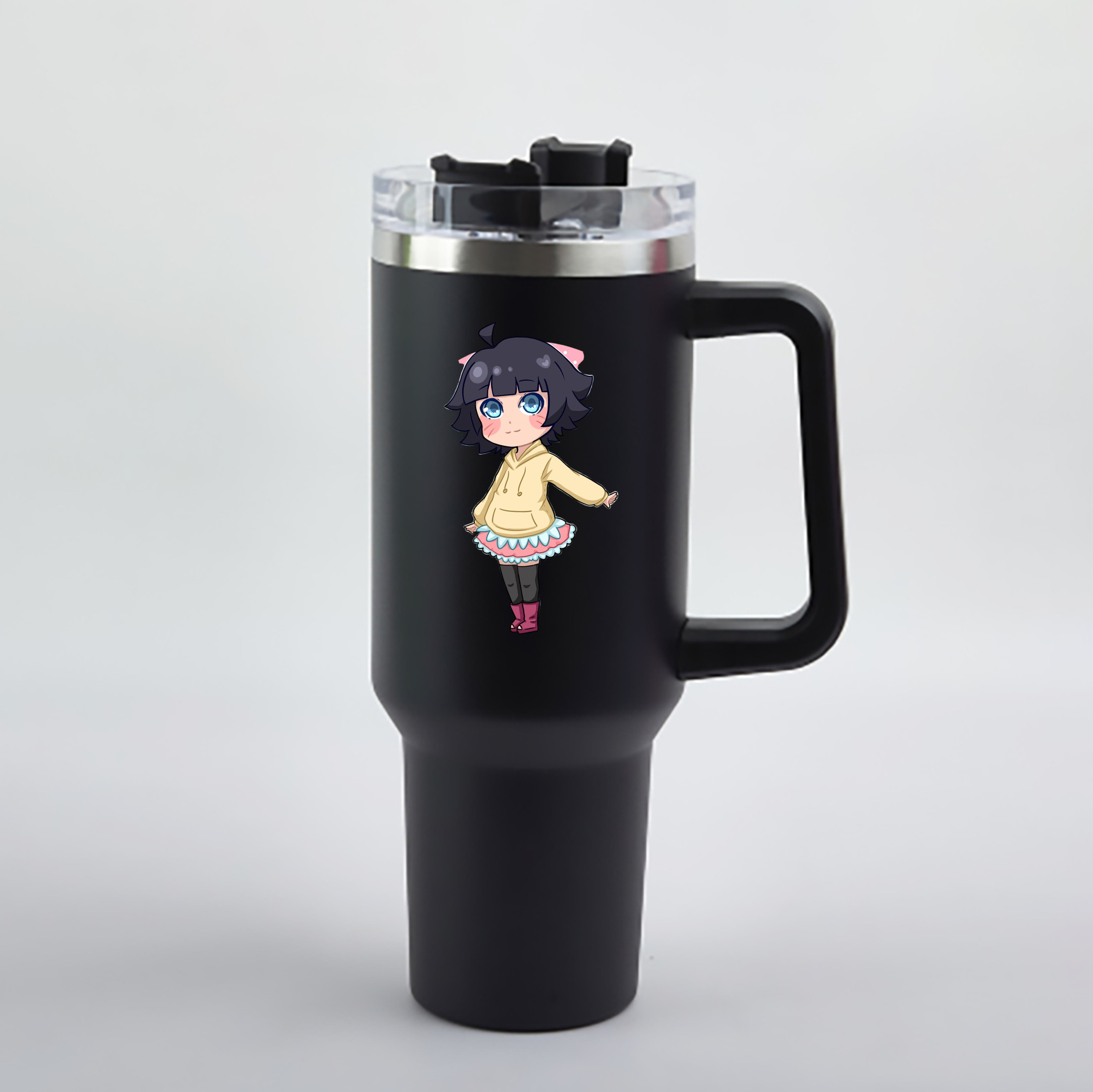 （画像用） NARUTO -ナルト- うずまき ヒマワリ Uzumaki Himawari 1200mL車用タンブラー - クリスタルステッカー（プラスチックストロー付き）