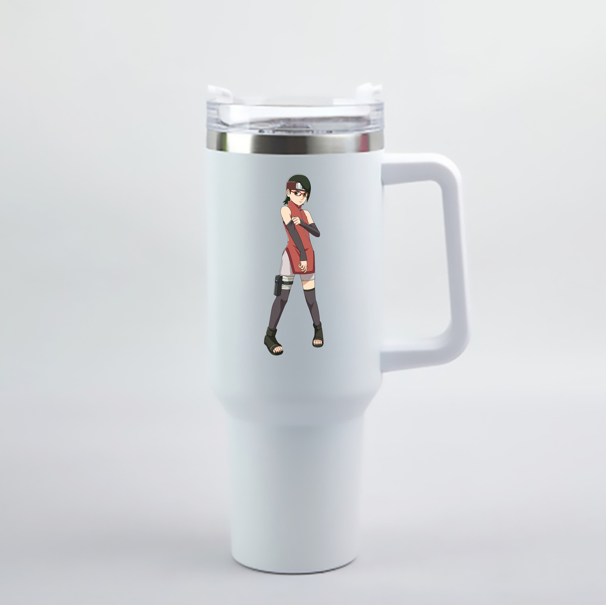 （画像用） NARUTO -ナルト- うちは サラダ Uchiha Sarada 1200mL車用タンブラー - クリスタルステッカー（プラスチックストロー付き）