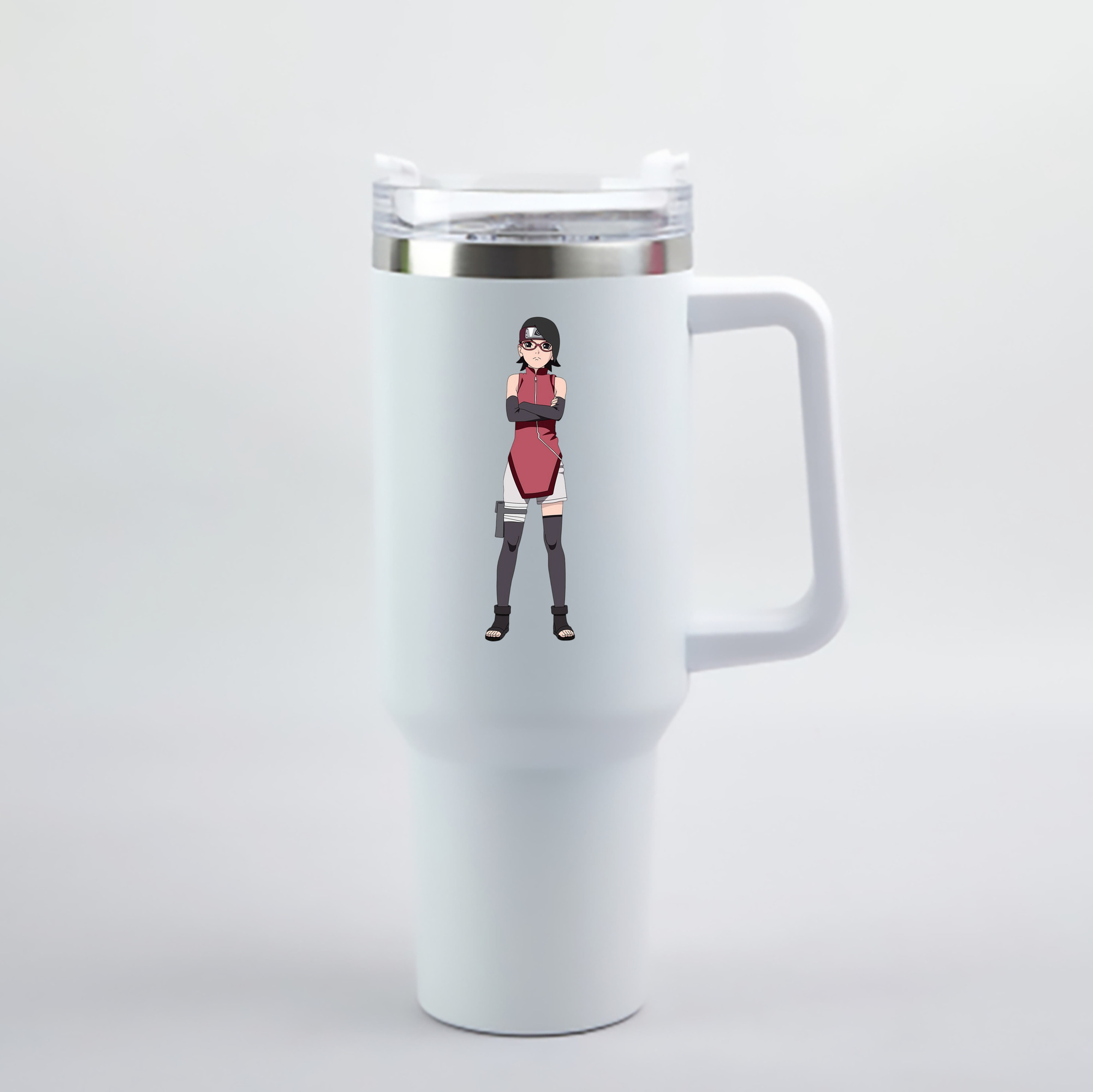 （画像用） NARUTO -ナルト- うちは サラダ Uchiha Sarada 1200mL車用タンブラー - クリスタルステッカー（プラスチックストロー付き）