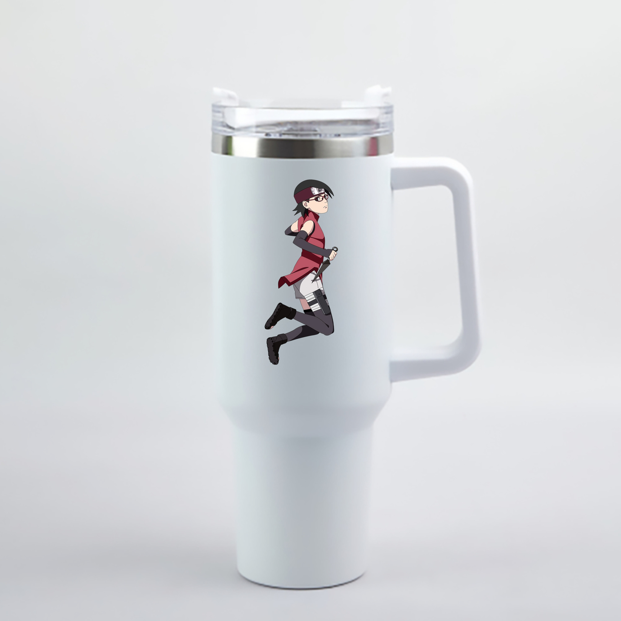 （画像用） NARUTO -ナルト- うちは サラダ Uchiha Sarada 1200mL車用タンブラー - クリスタルステッカー（プラスチックストロー付き）