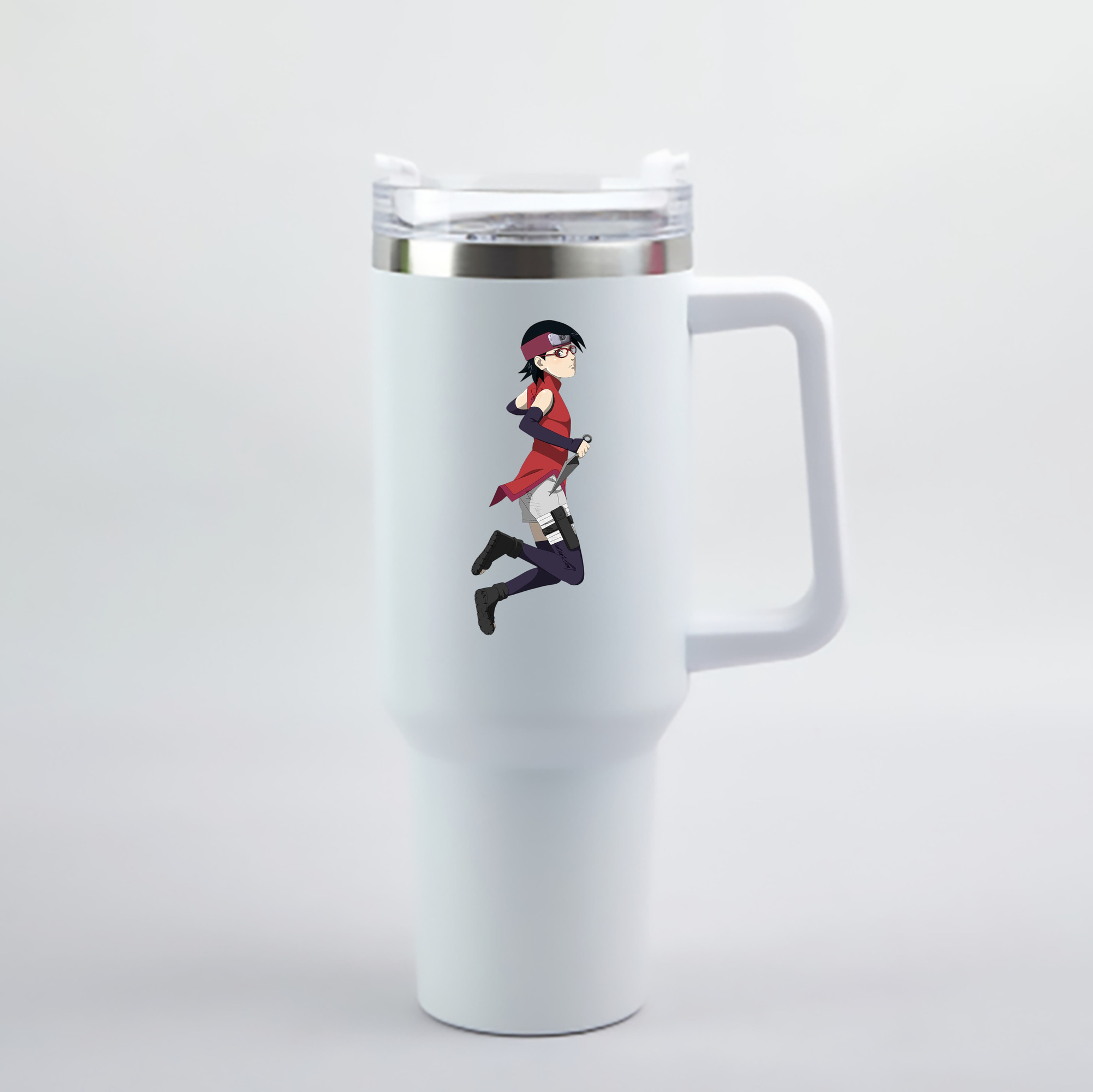 （画像用） NARUTO -ナルト- うちは サラダ Uchiha Sarada 1200mL車用タンブラー - クリスタルステッカー（プラスチックストロー付き）