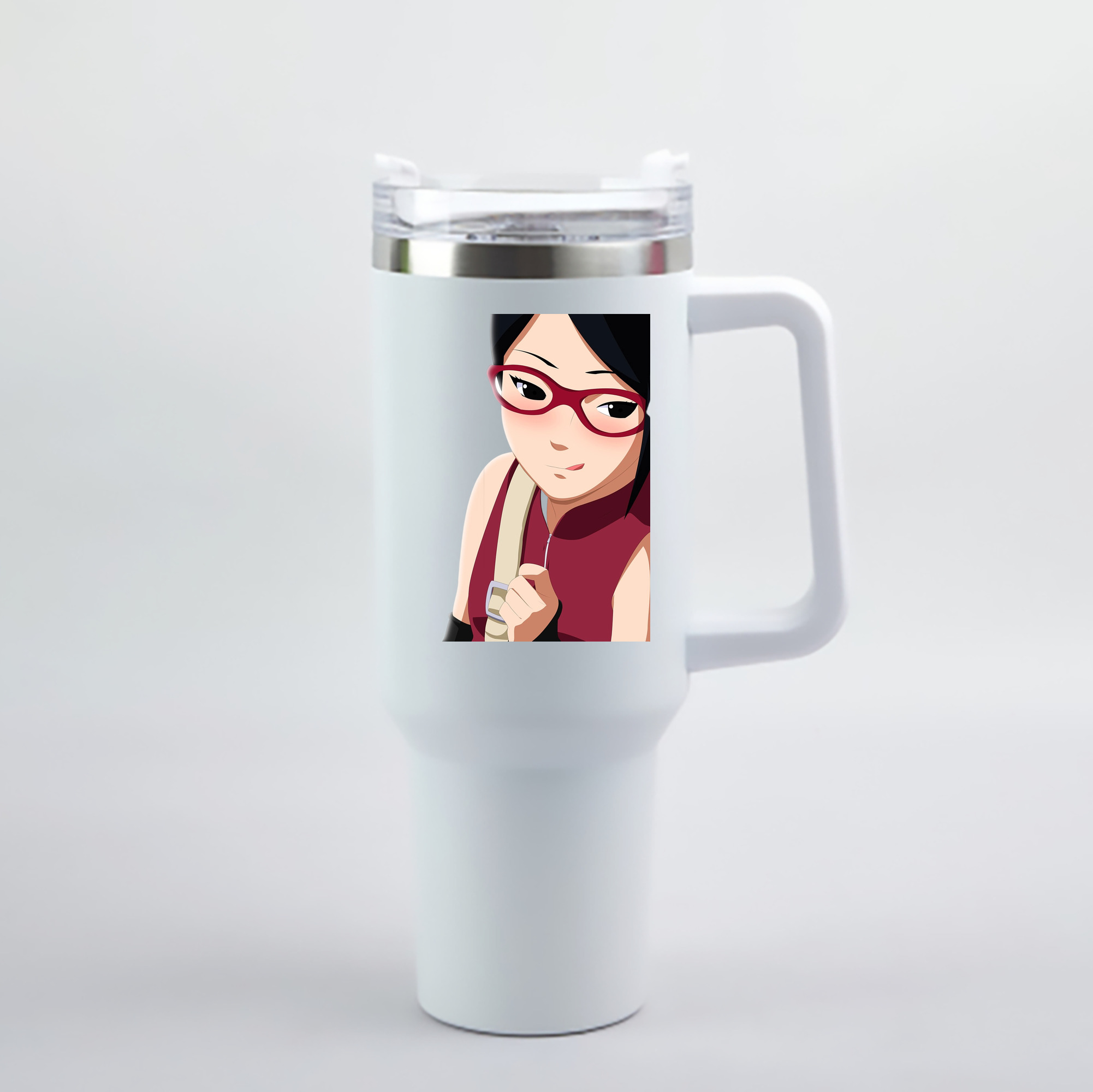 （画像用） NARUTO -ナルト- うちは サラダ Uchiha Sarada 1200mL車用タンブラー - クリスタルステッカー（プラスチックストロー付き）