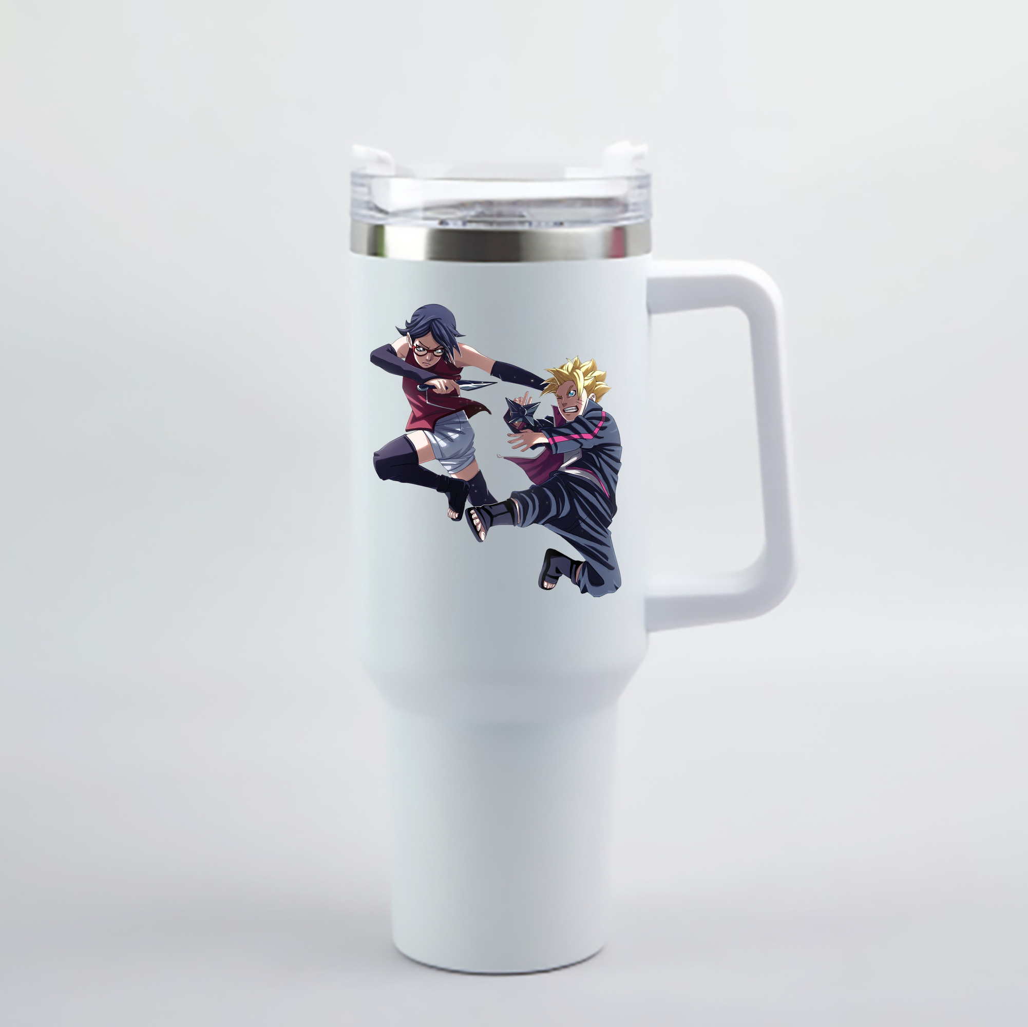（画像用） NARUTO -ナルト- うちは サラダ Uchiha Sarada 1200mL車用タンブラー - クリスタルステッカー（プラスチックストロー付き）