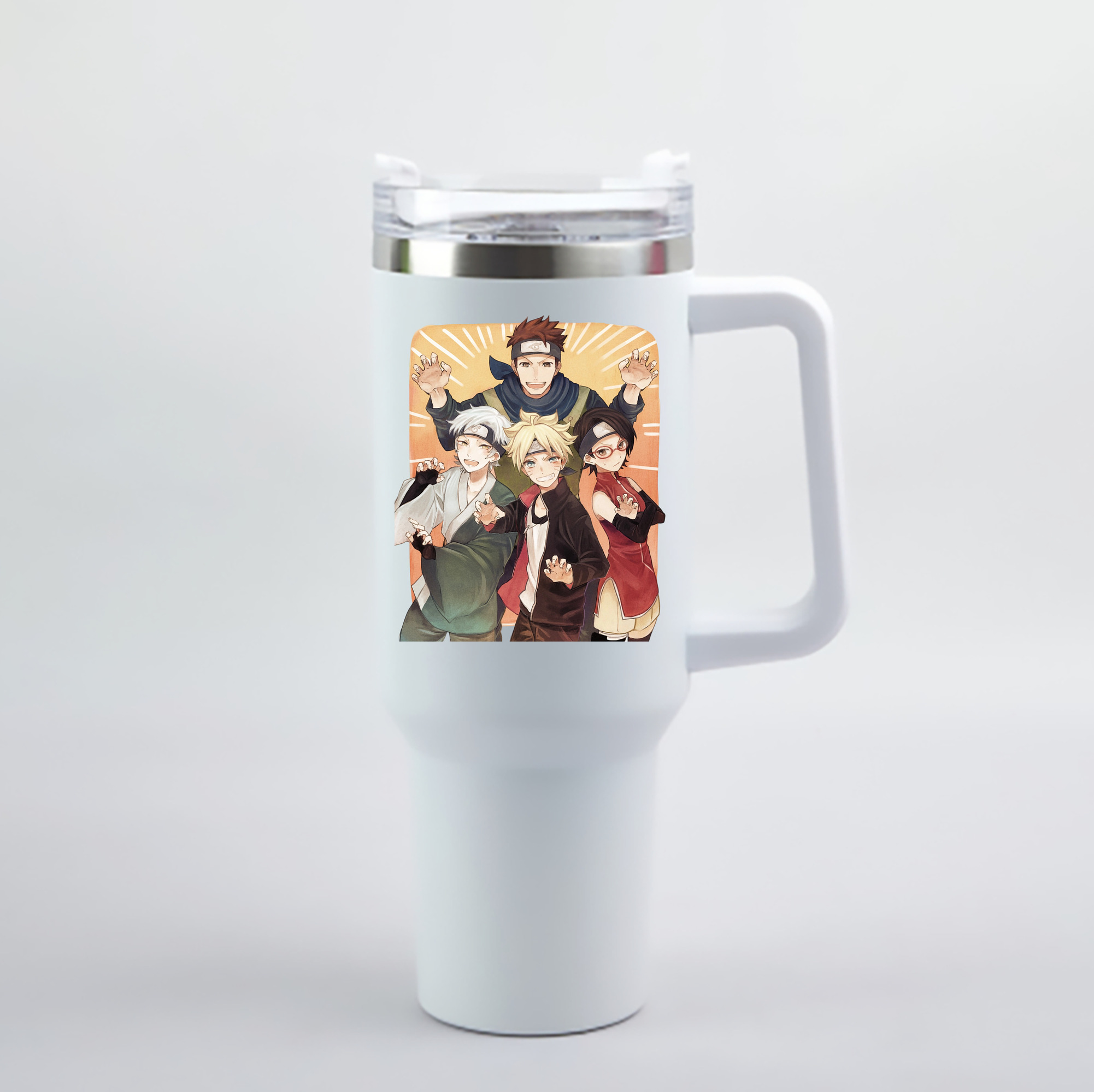 （画像用） NARUTO -ナルト- うちは サラダ Uchiha Sarada 1200mL車用タンブラー - クリスタルステッカー（プラスチックストロー付き）