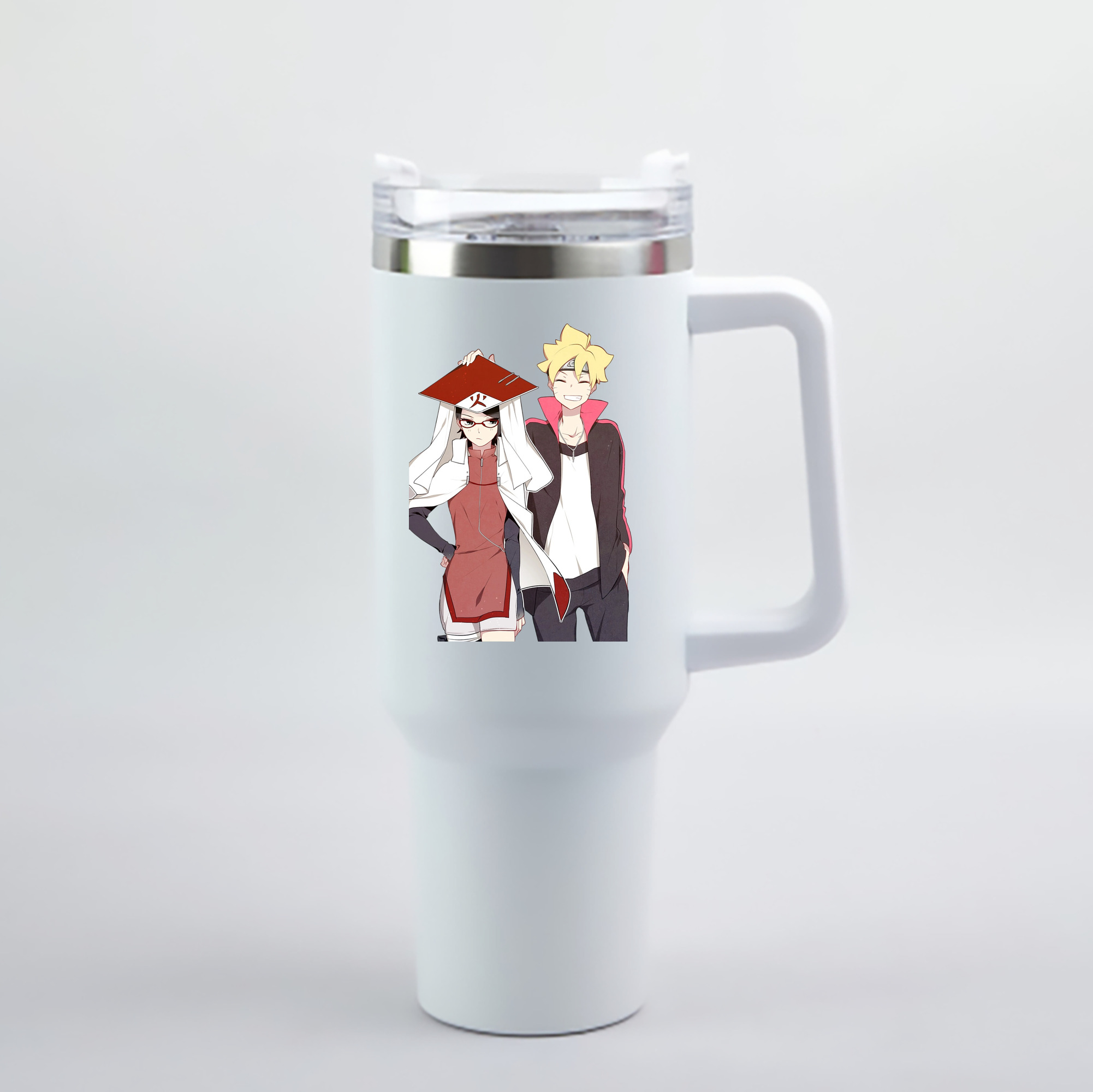 （画像用） NARUTO -ナルト- うちは サラダ Uchiha Sarada 1200mL車用タンブラー - クリスタルステッカー（プラスチックストロー付き）