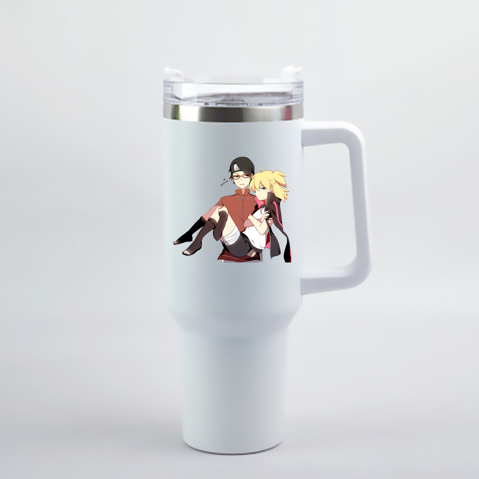 （画像用） NARUTO -ナルト- うちは サラダ Uchiha Sarada 1200mL車用タンブラー - クリスタルステッカー（プラスチックストロー付き）
