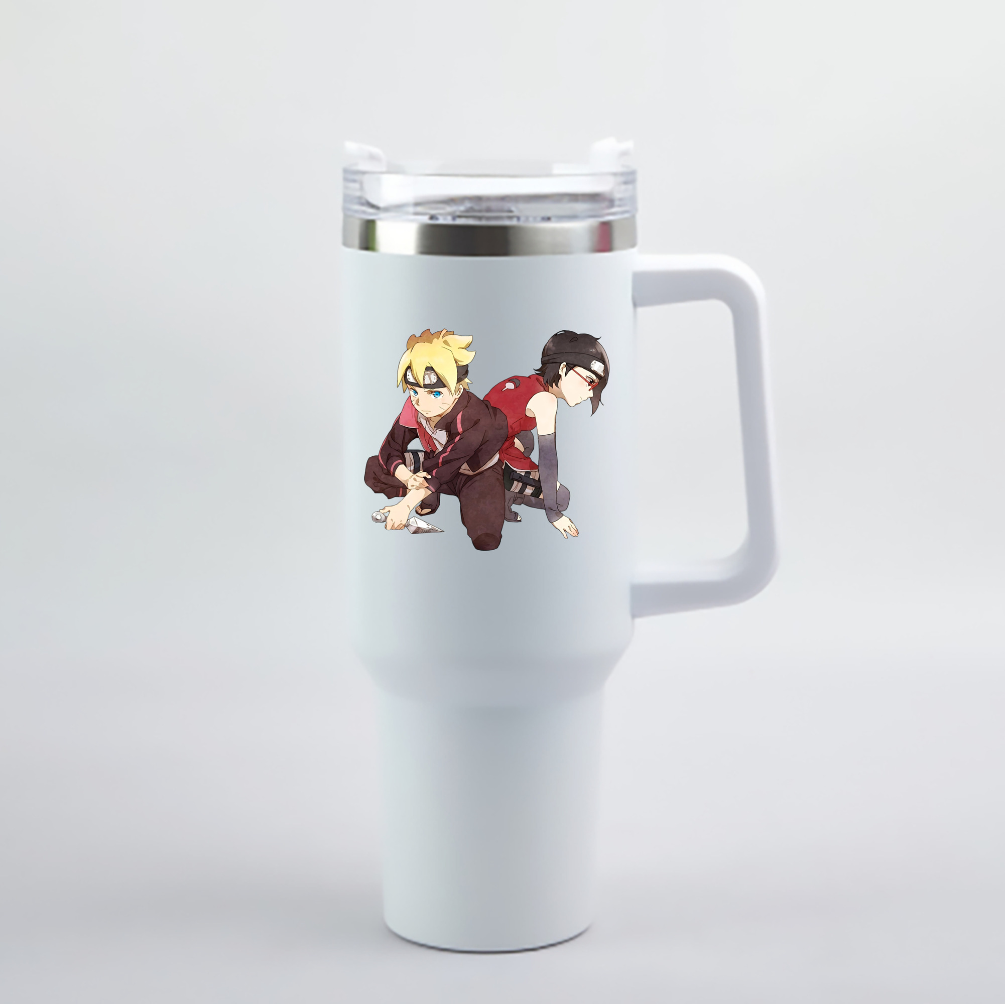（画像用） NARUTO -ナルト- うちは サラダ Uchiha Sarada 1200mL車用タンブラー - クリスタルステッカー（プラスチックストロー付き）