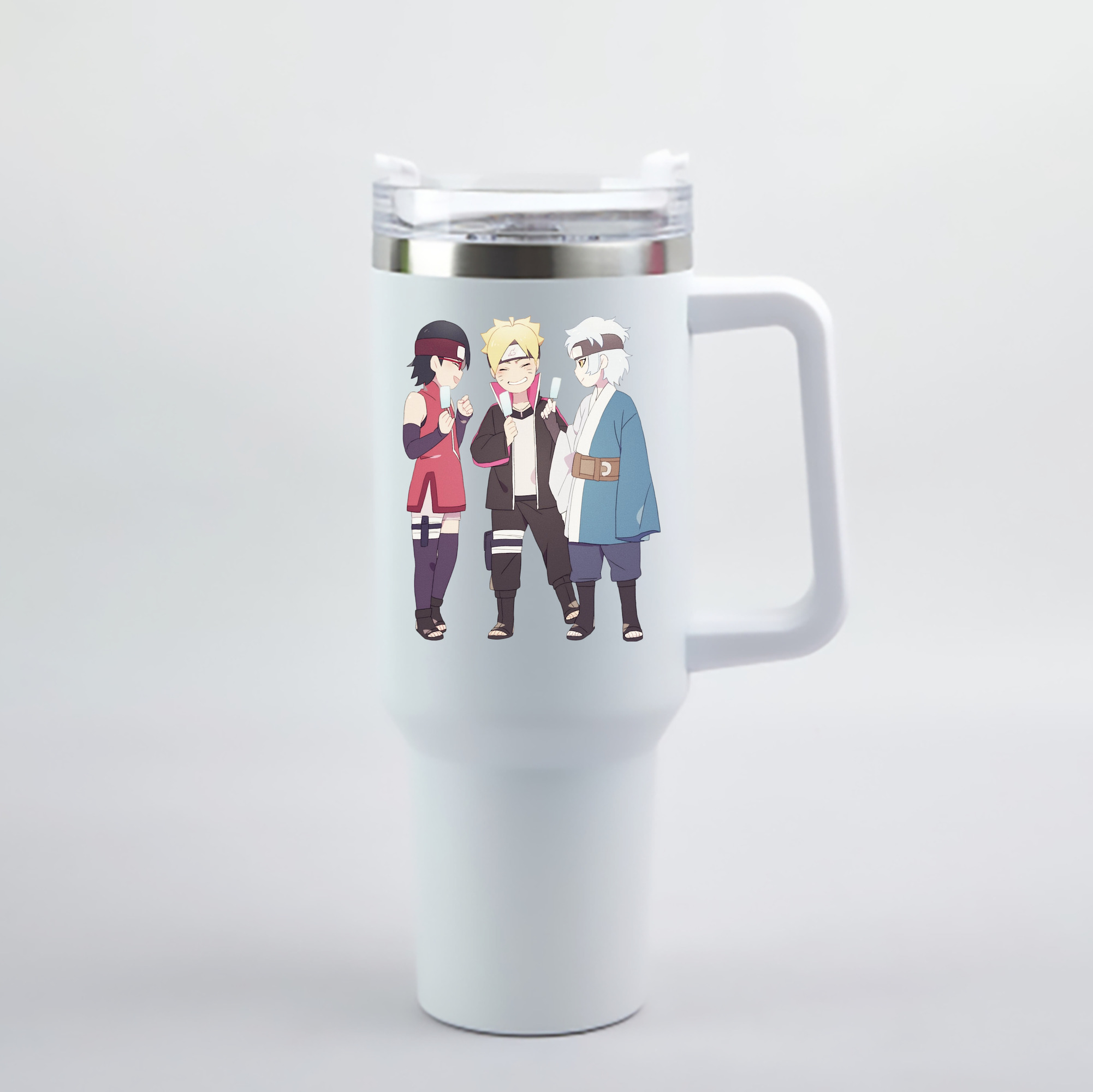 （画像用） NARUTO -ナルト- うちは サラダ Uchiha Sarada 1200mL車用タンブラー - クリスタルステッカー（プラスチックストロー付き）