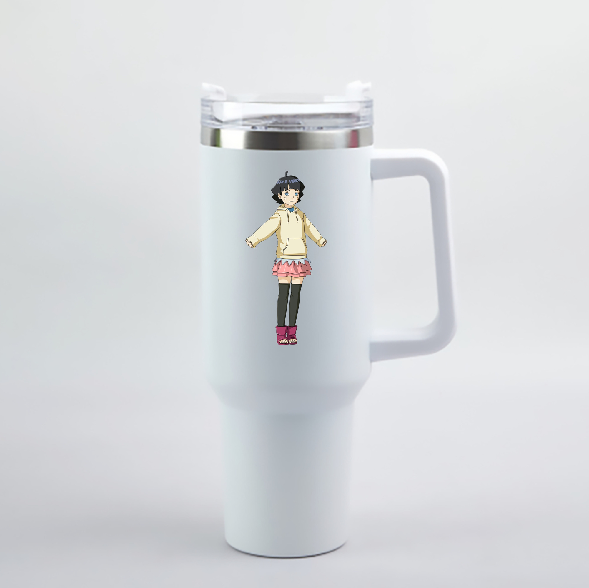 （画像用） NARUTO -ナルト- うずまき ヒマワリ Uzumaki Himawari 1200mL車用タンブラー - クリスタルステッカー（プラスチックストロー付き）