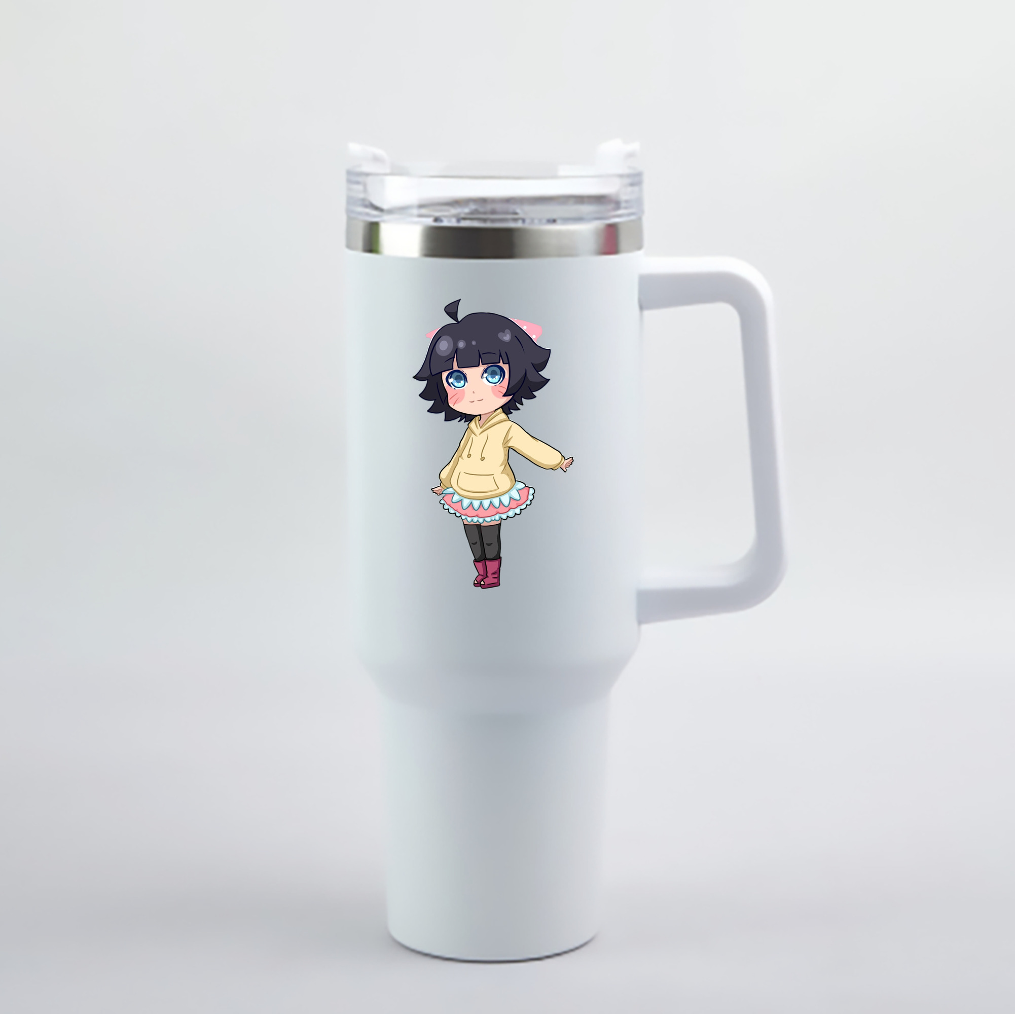 （画像用） NARUTO -ナルト- うずまき ヒマワリ Uzumaki Himawari 1200mL車用タンブラー - クリスタルステッカー（プラスチックストロー付き）