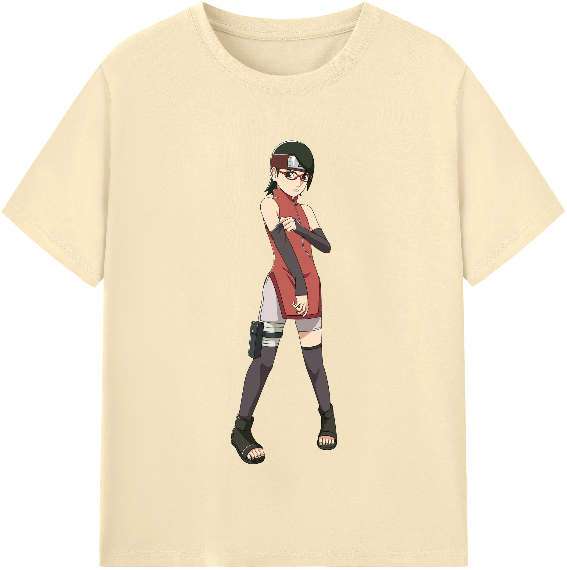 （画像用） NARUTO -ナルト- うちは サラダ Uchiha Sarada 綿100％半袖Tシャツ（フロントプリント）