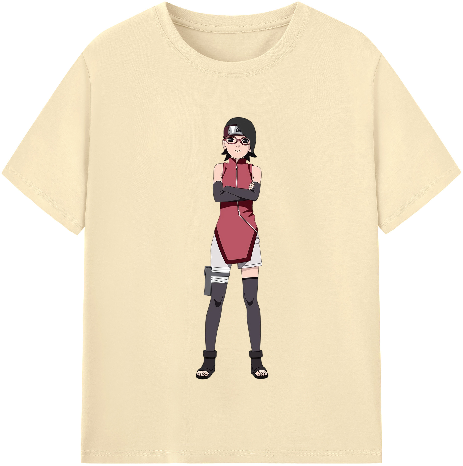 （画像用） NARUTO -ナルト- うちは サラダ Uchiha Sarada 綿100％半袖Tシャツ（フロントプリント）