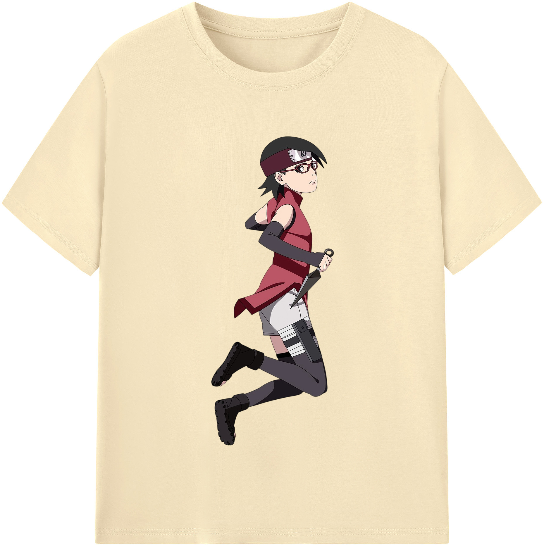 （画像用） NARUTO -ナルト- うちは サラダ Uchiha Sarada 綿100％半袖Tシャツ（フロントプリント）