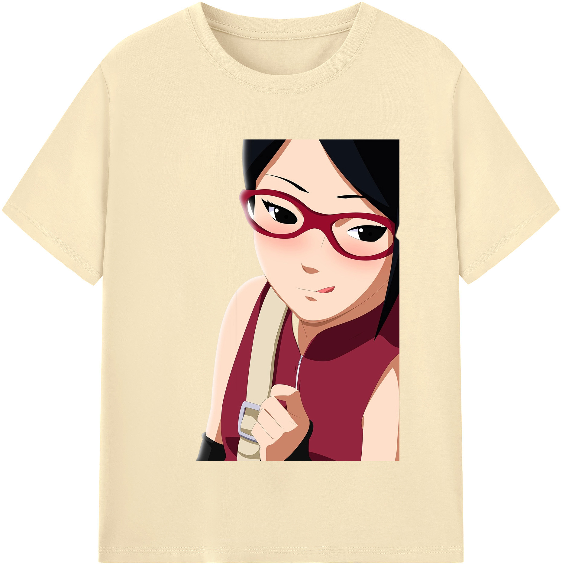 （画像用） NARUTO -ナルト- うちは サラダ Uchiha Sarada 綿100％半袖Tシャツ（フロントプリント）
