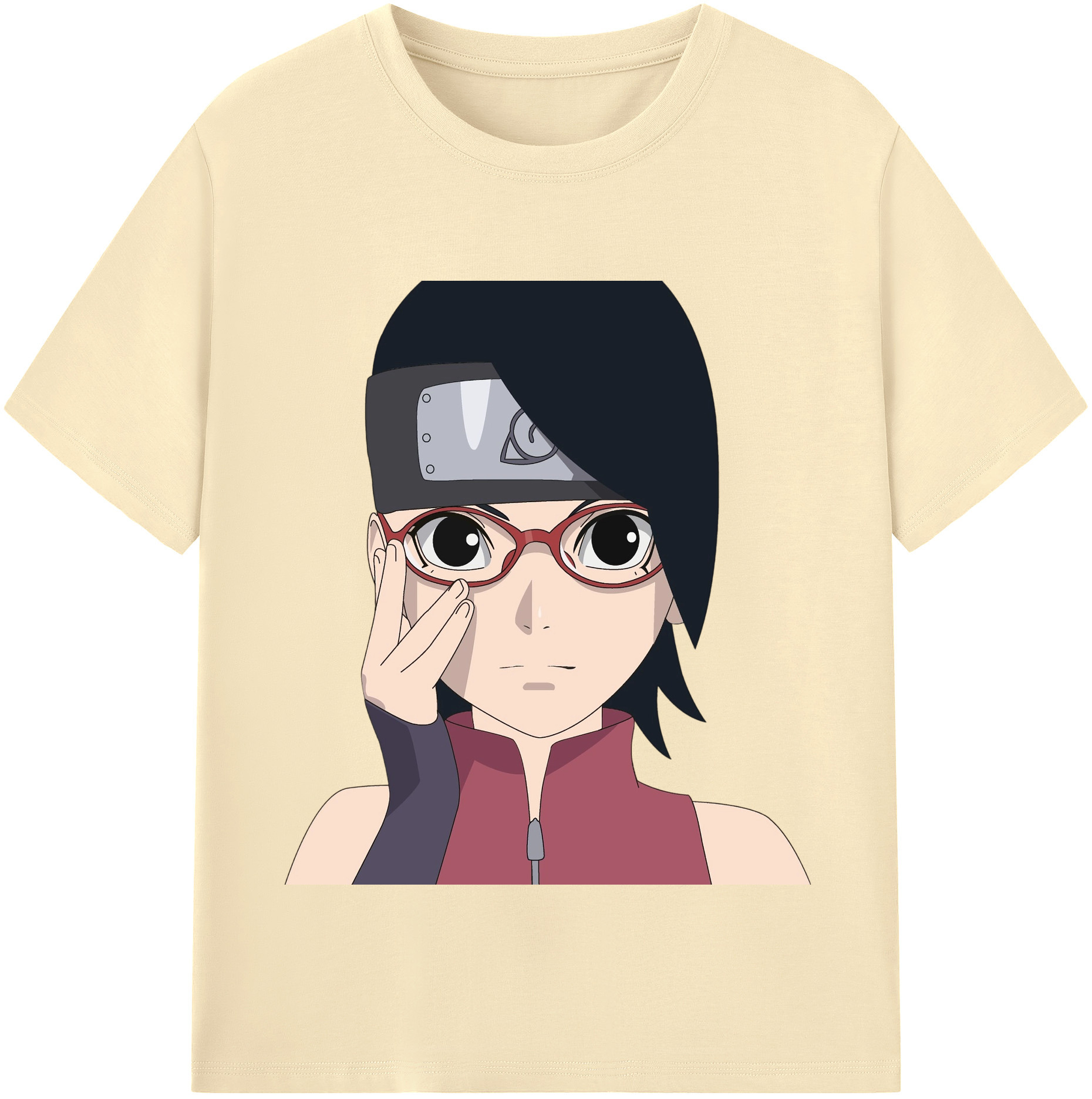 （画像用） NARUTO -ナルト- うちは サラダ Uchiha Sarada 綿100％半袖Tシャツ（フロントプリント）