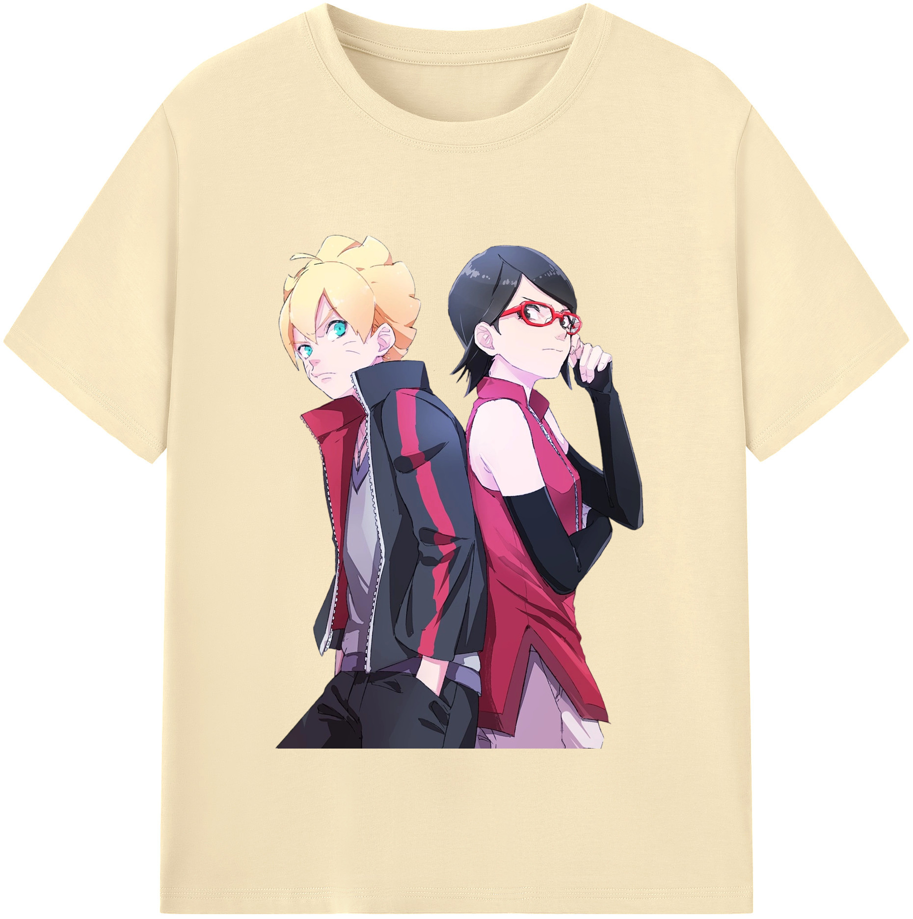（画像用） NARUTO -ナルト- うちは サラダ Uchiha Sarada 綿100％半袖Tシャツ（フロントプリント）