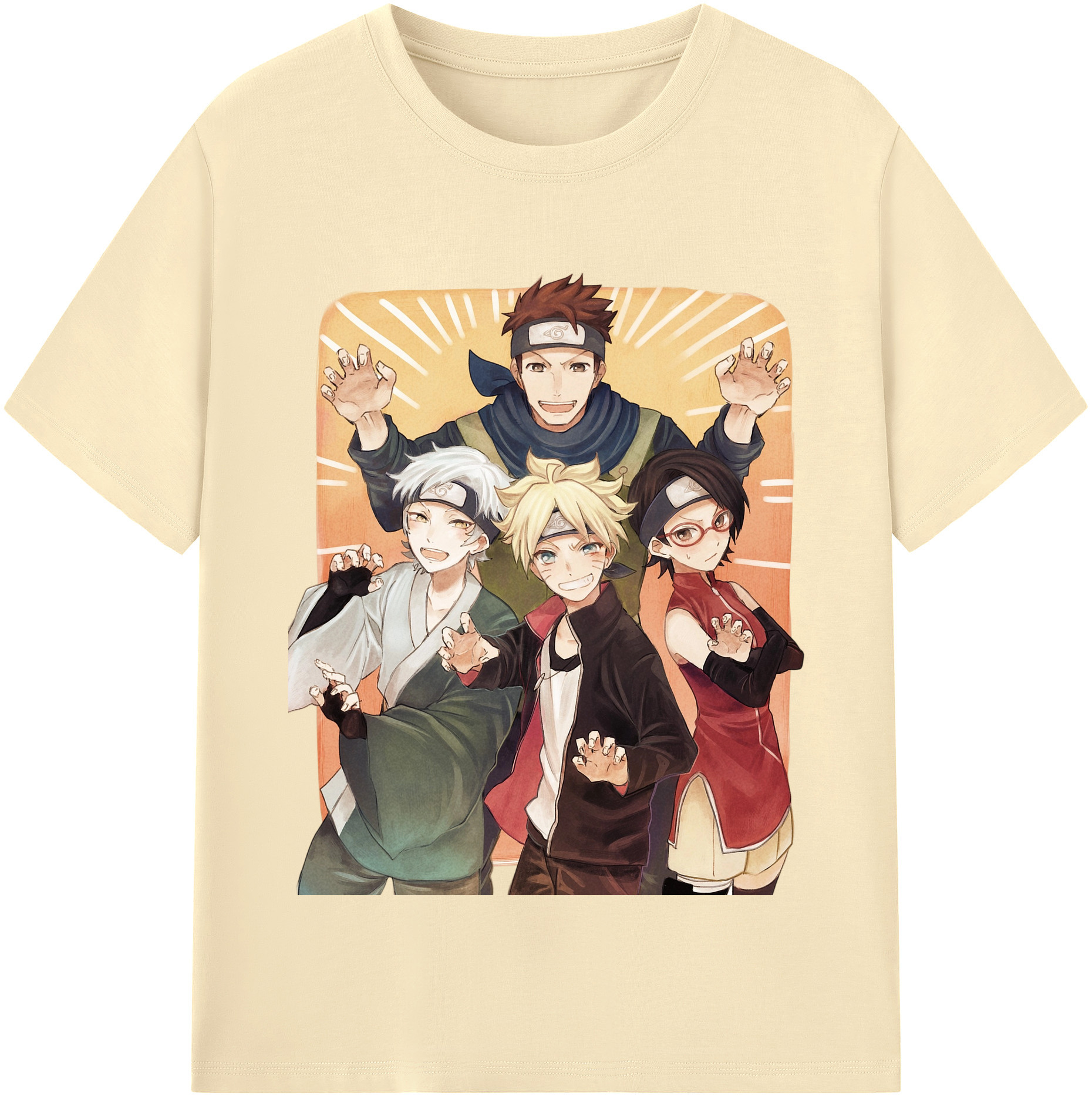 （画像用） NARUTO -ナルト- うちは サラダ Uchiha Sarada 綿100％半袖Tシャツ（フロントプリント）