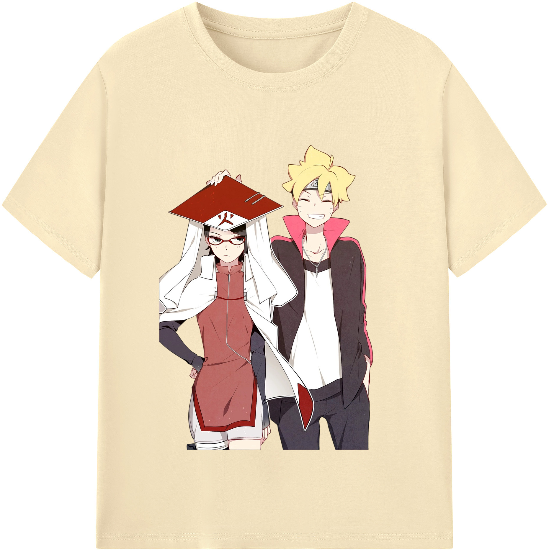 （画像用） NARUTO -ナルト- うちは サラダ Uchiha Sarada 綿100％半袖Tシャツ（フロントプリント）