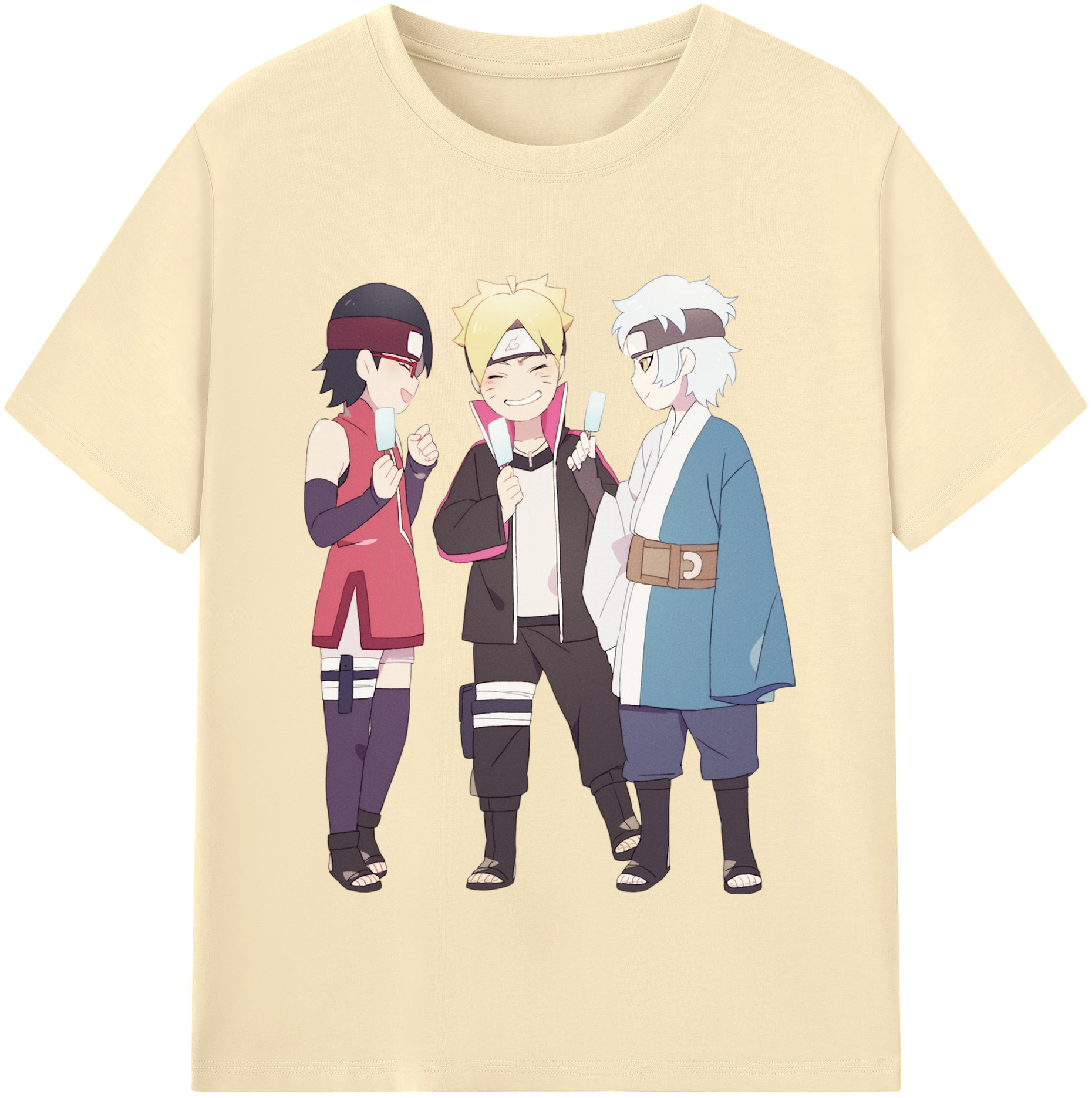 （画像用） NARUTO -ナルト- うちは サラダ Uchiha Sarada 綿100％半袖Tシャツ（フロントプリント）