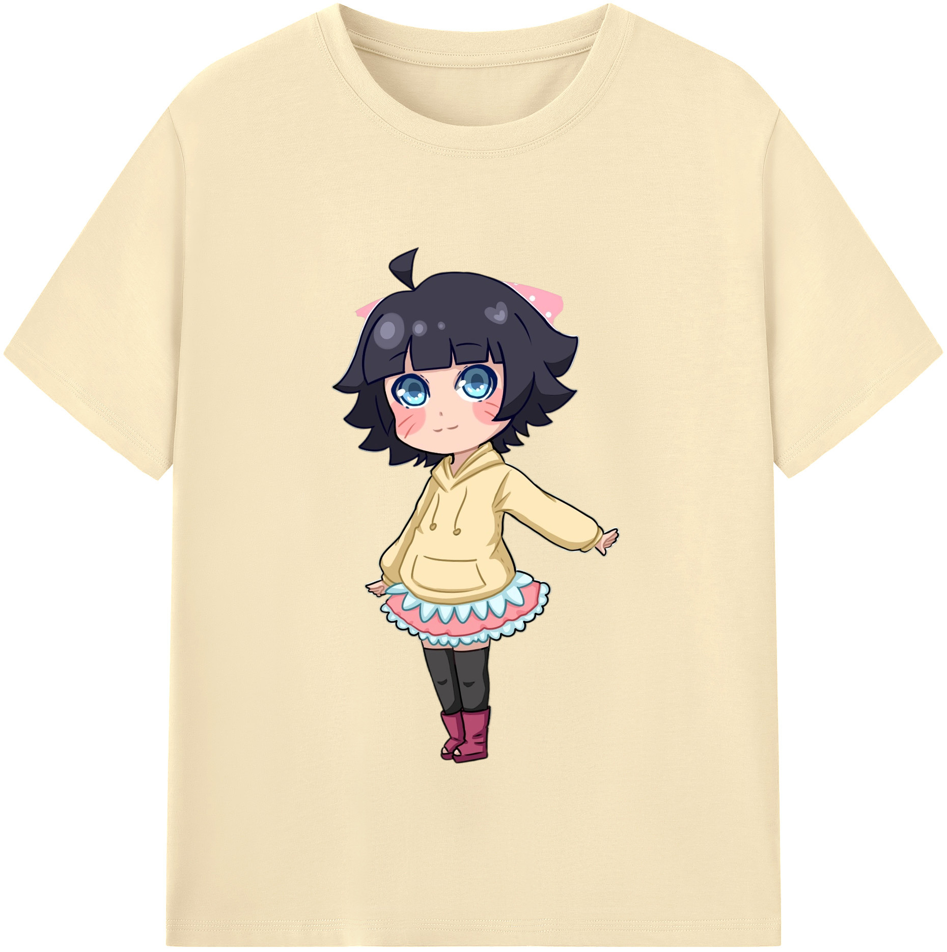 （画像用） NARUTO -ナルト- うずまき ヒマワリ Uzumaki Himawari 綿100％半袖Tシャツ（フロントプリント）