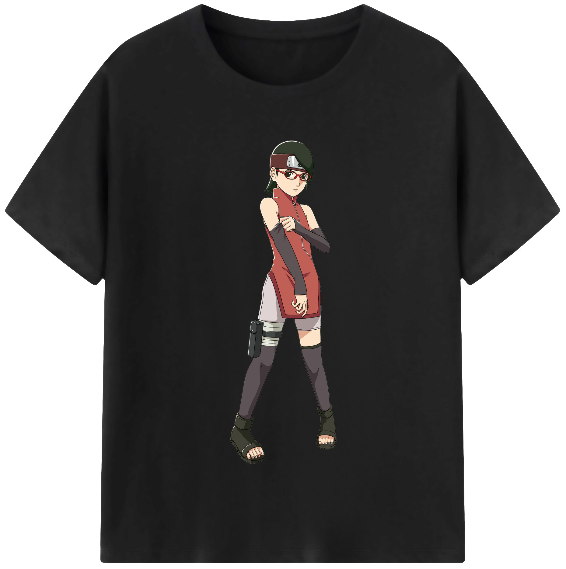 （画像用） NARUTO -ナルト- うちは サラダ Uchiha Sarada 綿100％半袖Tシャツ（フロントプリント）