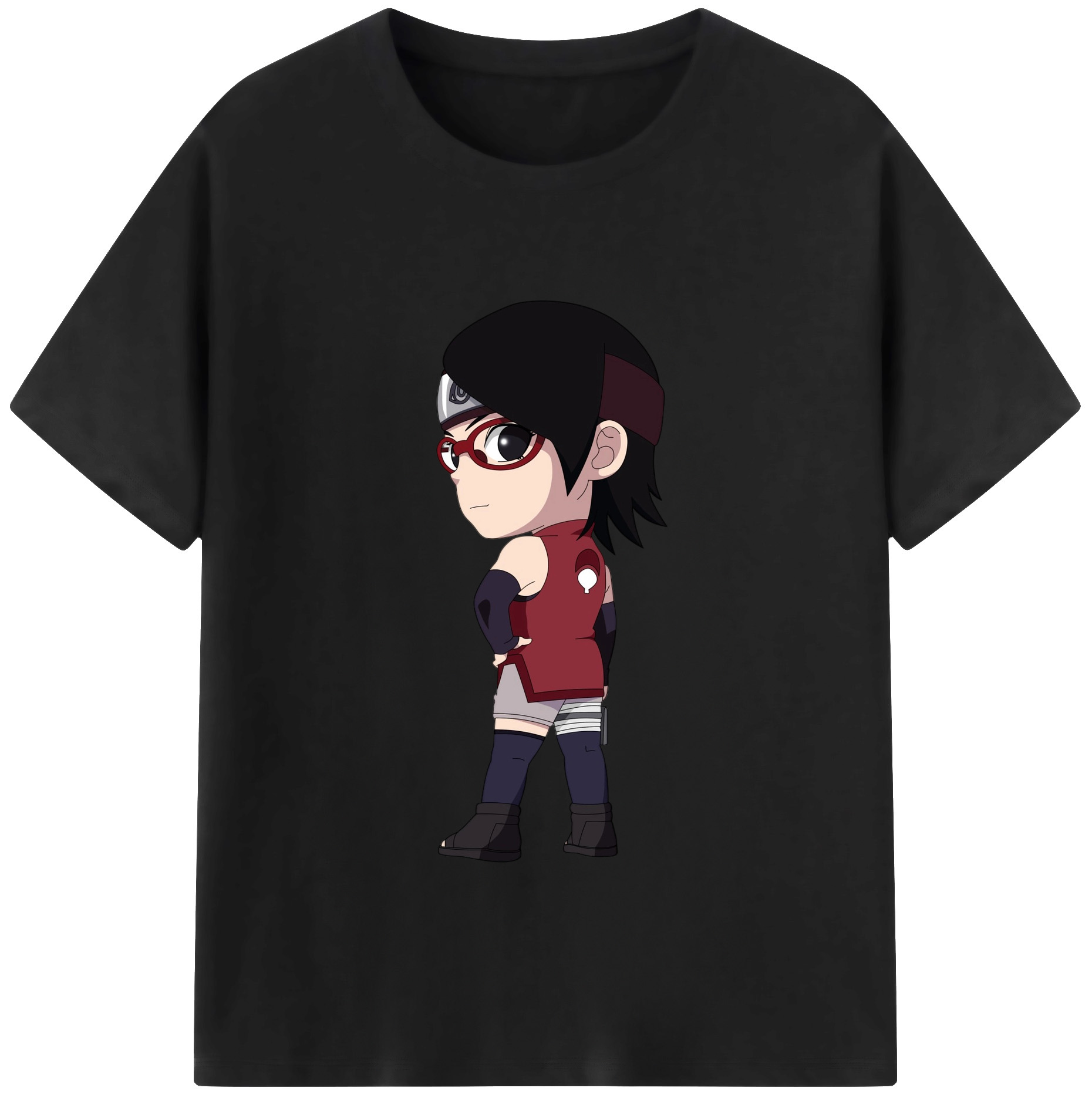 （画像用） NARUTO -ナルト- うちは サラダ Uchiha Sarada 綿100％半袖Tシャツ（フロントプリント）
