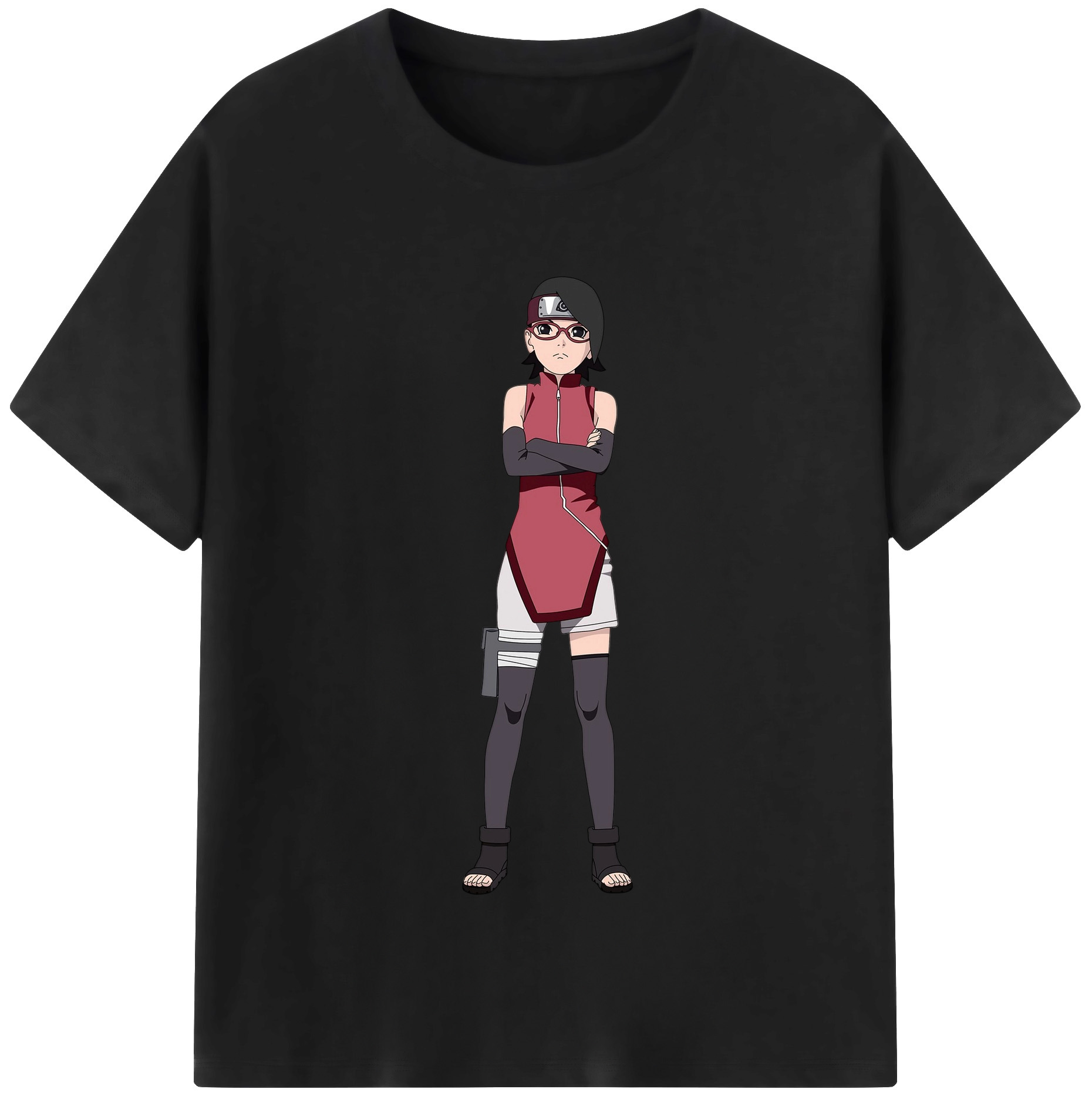 （画像用） NARUTO -ナルト- うちは サラダ Uchiha Sarada 綿100％半袖Tシャツ（フロントプリント）
