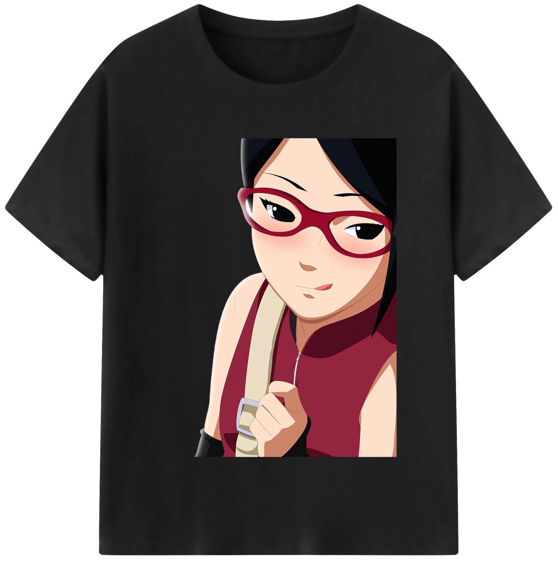 （画像用） NARUTO -ナルト- うちは サラダ Uchiha Sarada 綿100％半袖Tシャツ（フロントプリント）