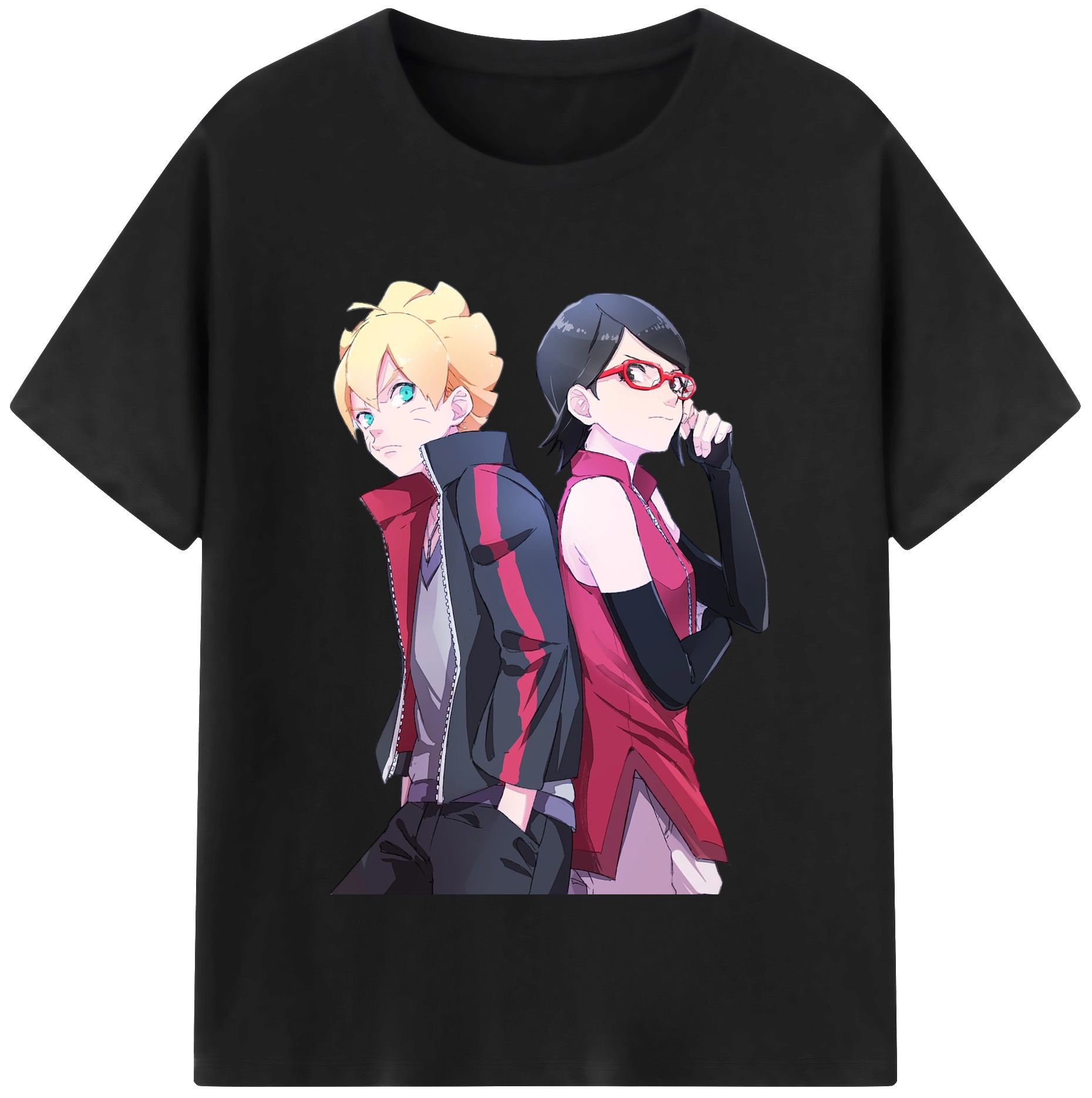 （画像用） NARUTO -ナルト- うちは サラダ Uchiha Sarada 綿100％半袖Tシャツ（フロントプリント）