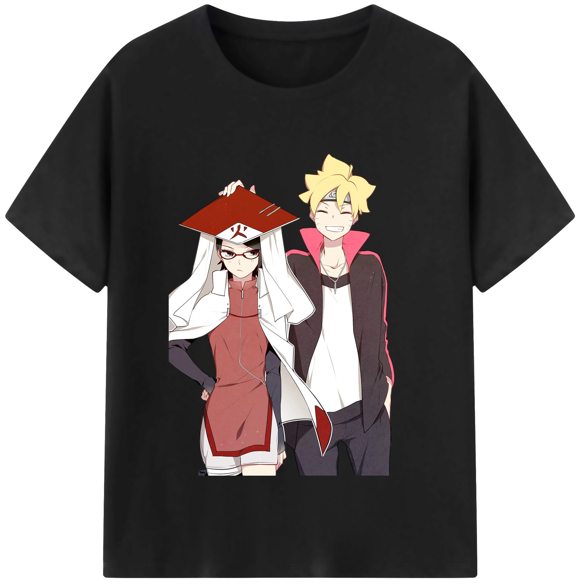 （画像用） NARUTO -ナルト- うちは サラダ Uchiha Sarada 綿100％半袖Tシャツ（フロントプリント）
