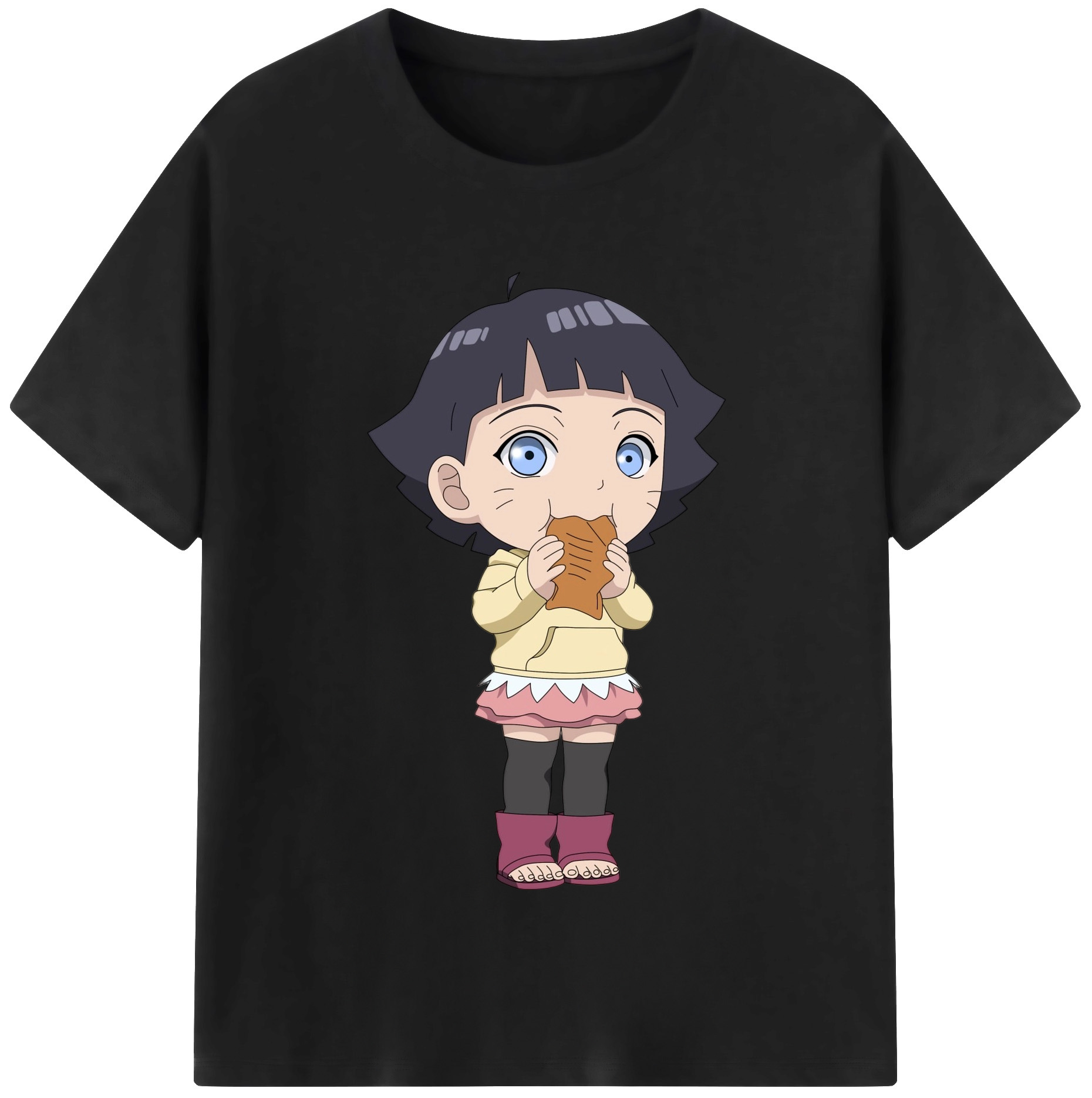 （画像用） NARUTO -ナルト- うずまき ヒマワリ Uzumaki Himawari 綿100％半袖Tシャツ（フロントプリント）