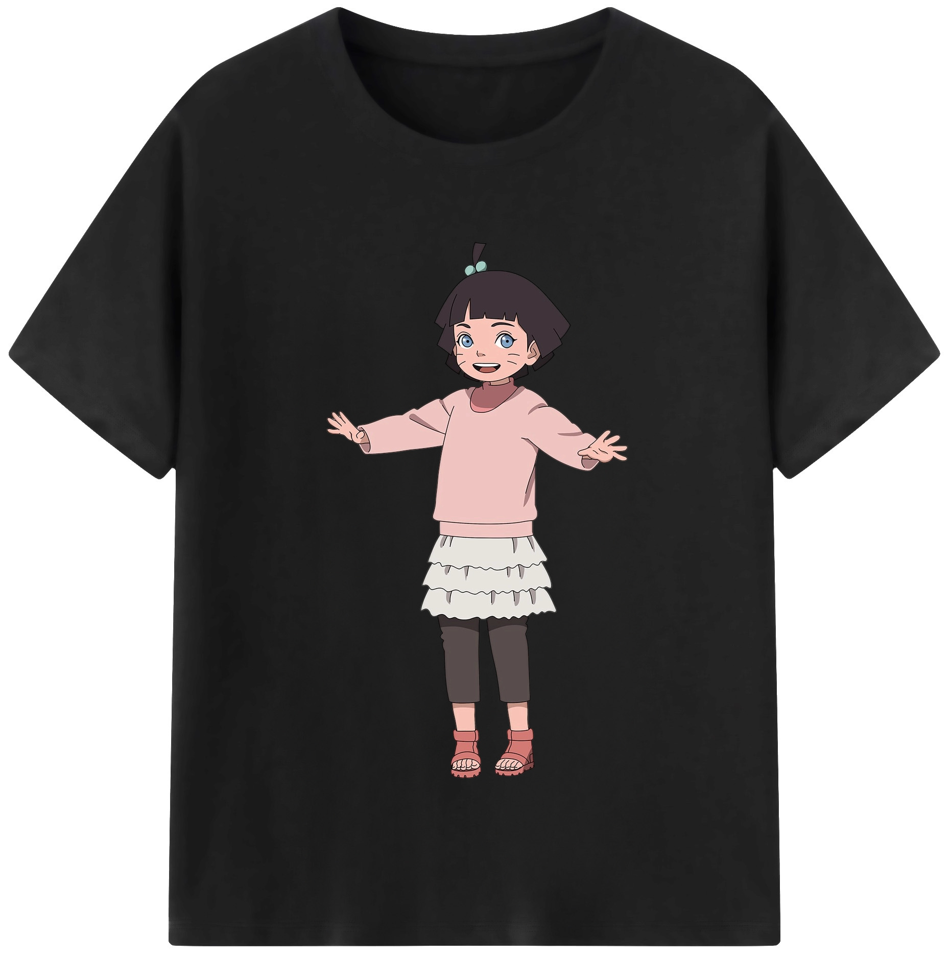 （画像用） NARUTO -ナルト- うずまき ヒマワリ Uzumaki Himawari 綿100％半袖Tシャツ（フロントプリント）
