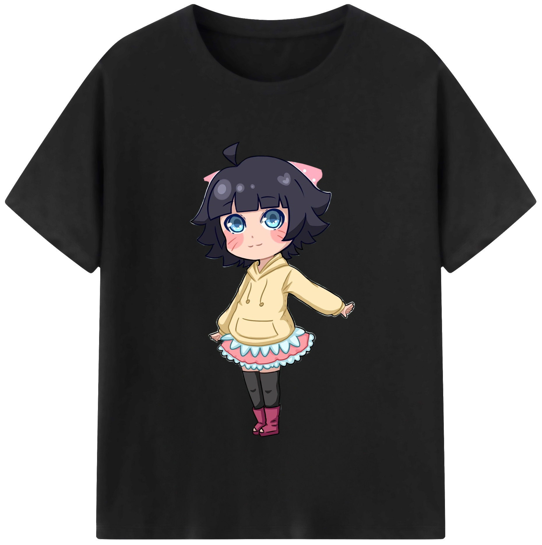 （画像用） NARUTO -ナルト- うずまき ヒマワリ Uzumaki Himawari 綿100％半袖Tシャツ（フロントプリント）