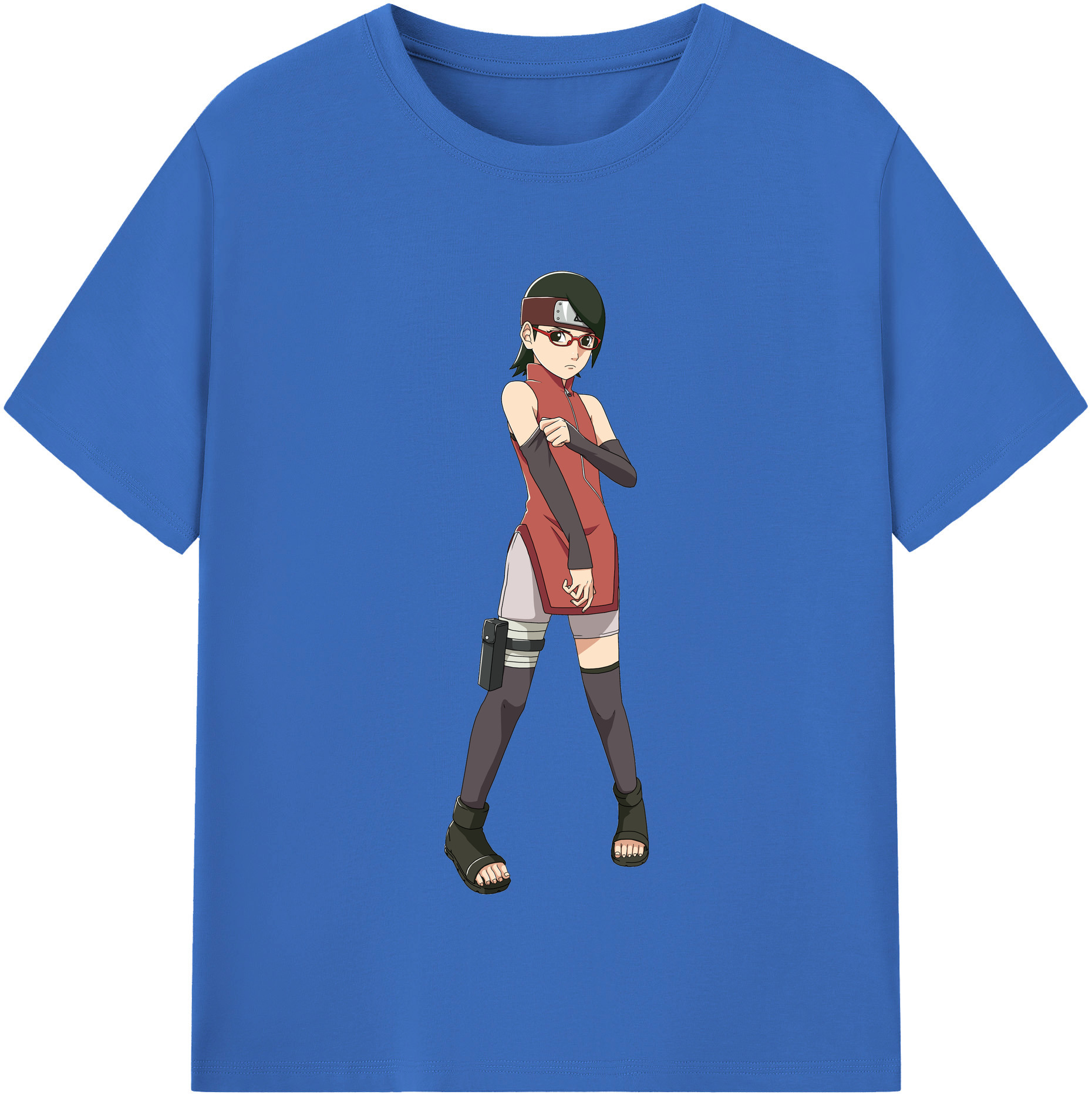 （画像用） NARUTO -ナルト- うちは サラダ Uchiha Sarada 綿100％半袖Tシャツ（フロントプリント）