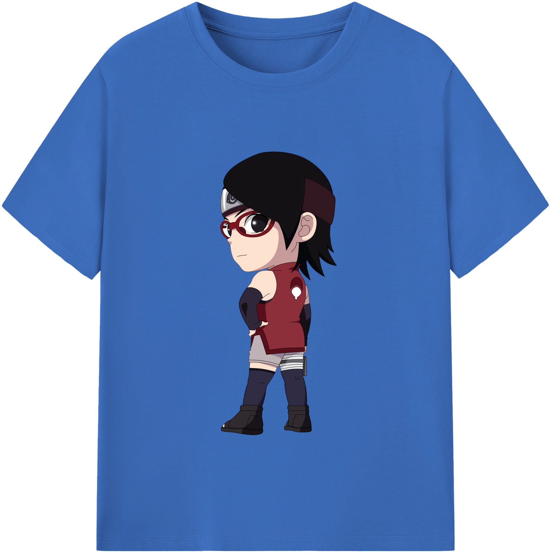 （画像用） NARUTO -ナルト- うちは サラダ Uchiha Sarada 綿100％半袖Tシャツ（フロントプリント）
